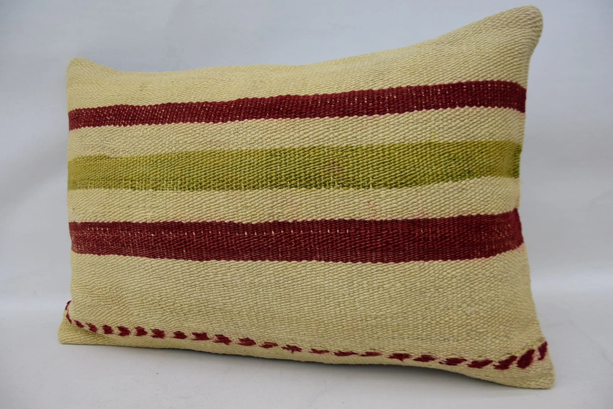 Ethnic Pillow Cover Pillow Cover, Boho Pillow Sham Cover, Kilim Pillow, Antique Pillows, Handmade Rug Seat Pillow, 16"x24" Beige Pillow