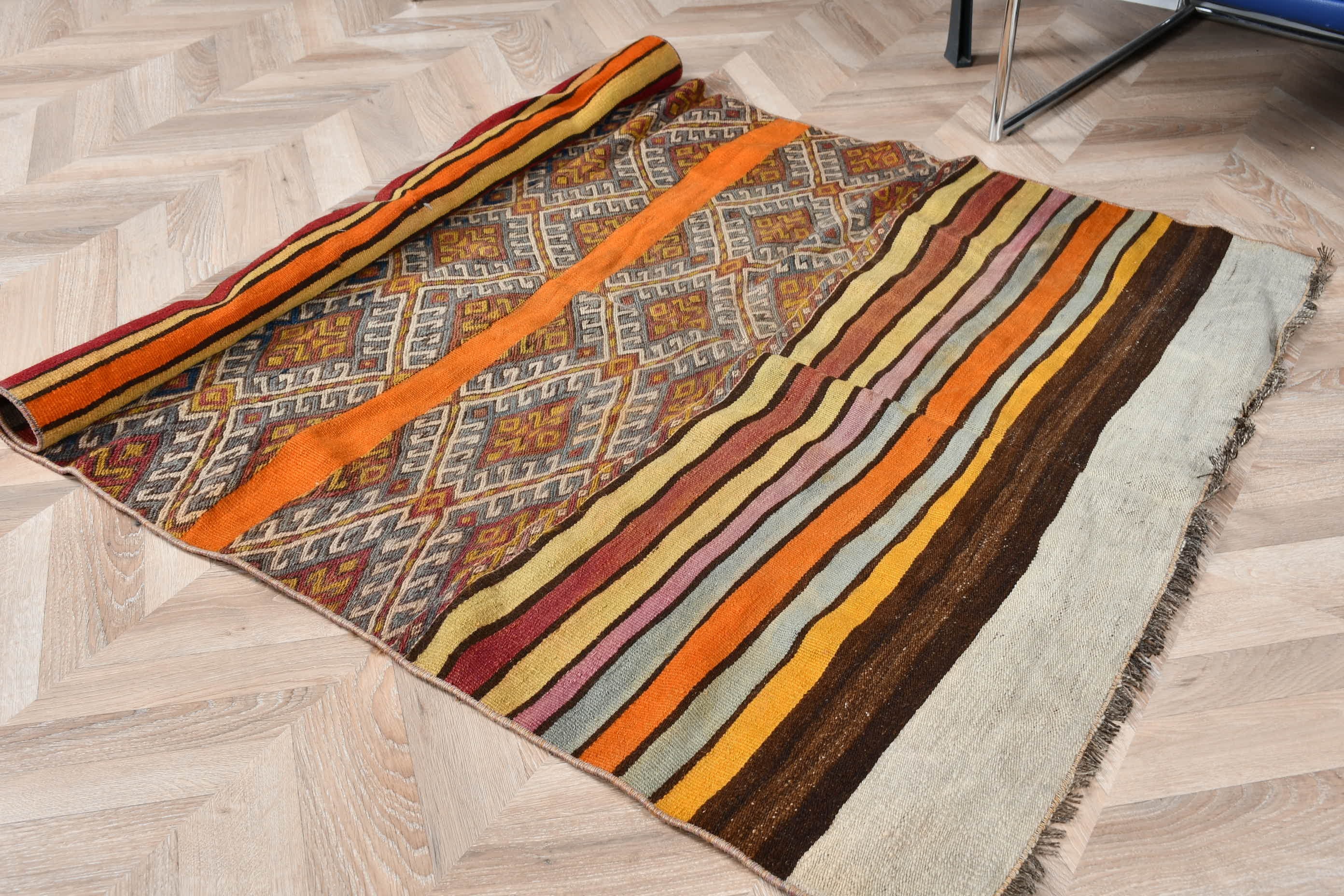 119x155 cm Antre Kilim, Mutfak Kilim, Antik Kilim, Kahverengi Zemin Kilim, Yatak odası Kilim, Nostaljik Kilim, Ev Kilim, Yatak odası Kilim