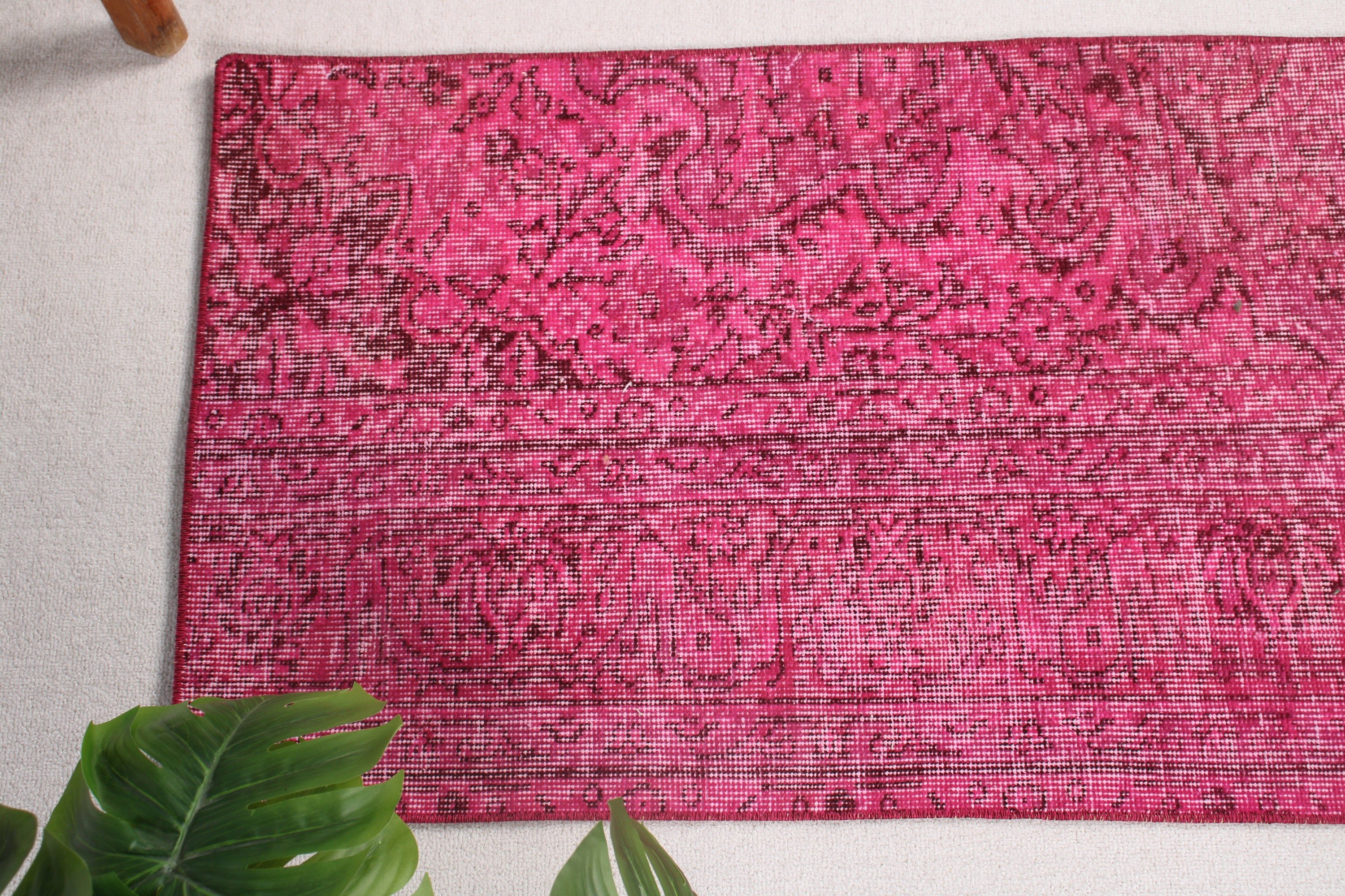 Vintage Rug, Small Vintage Rug, Pink Moroccan Rug, Modern Rugs, Wall Hanging Rugs, Floor Rug, Turkish Rug, 2x4 ft Small Rugs, Luxury Rug