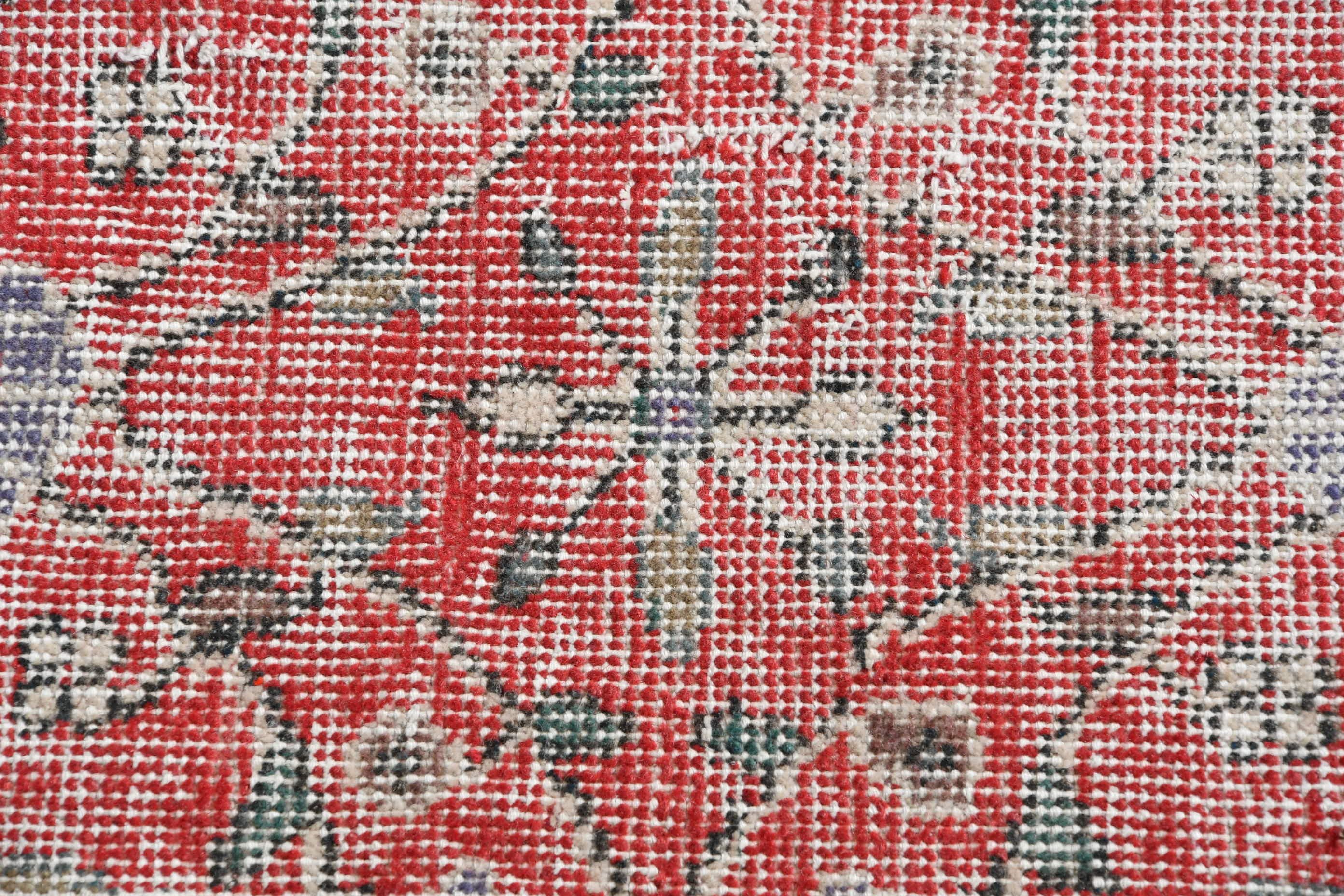 Wool Rug, 5.7x9.4 ft Large Rug, Retro Rug, Turkish Rug, Vintage Rug, Bedroom Rugs, Oriental Rug, Red Home Decor Rug, Living Room Rug