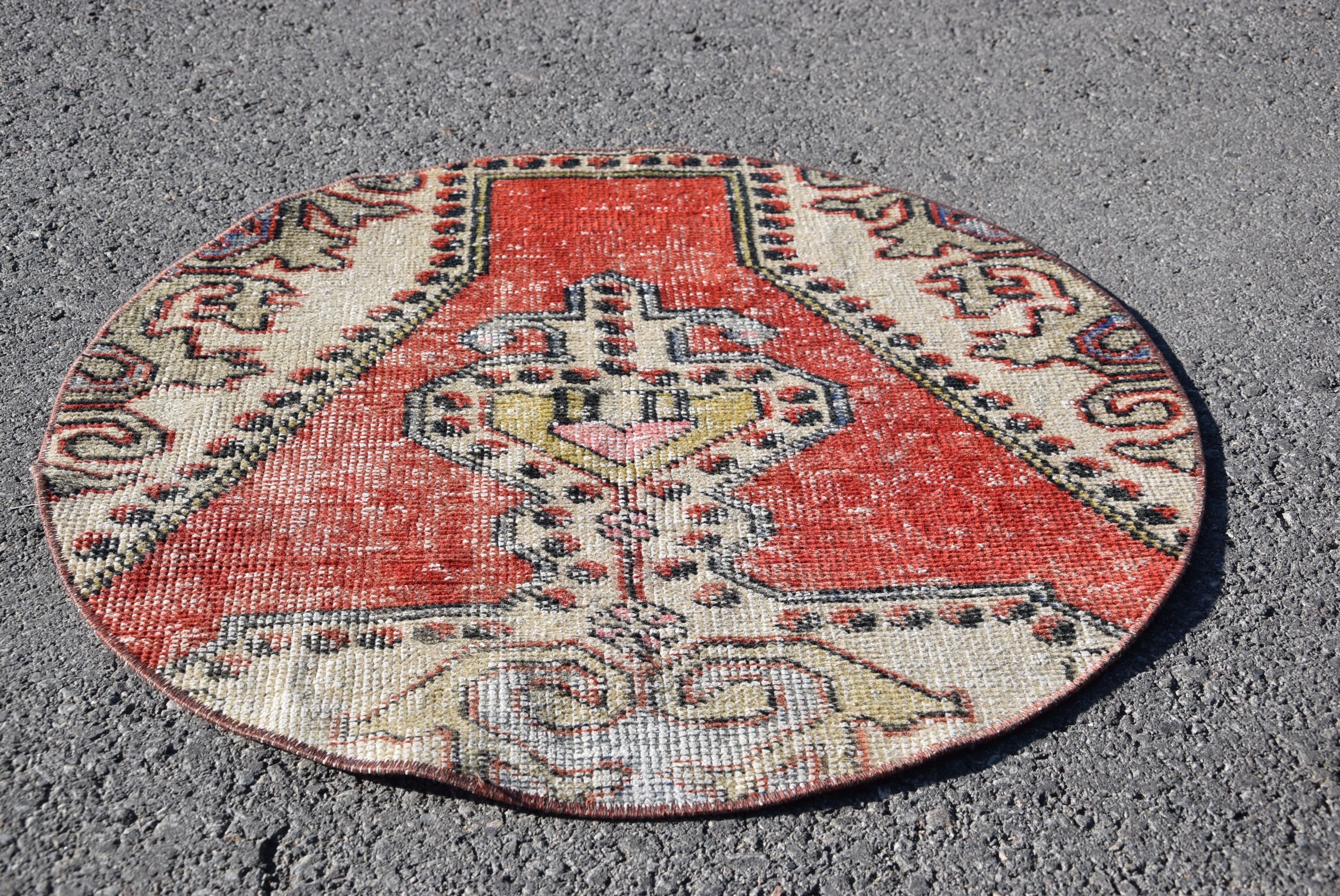 Banyo Halıları, Araba Paspas Halıları, Vintage Halı, 2,5x2,5 ft Küçük Halılar, Türk Halısı, Giriş Halısı, Antika Halılar, Kırmızı Anadolu Halısı, Oushak Halıları