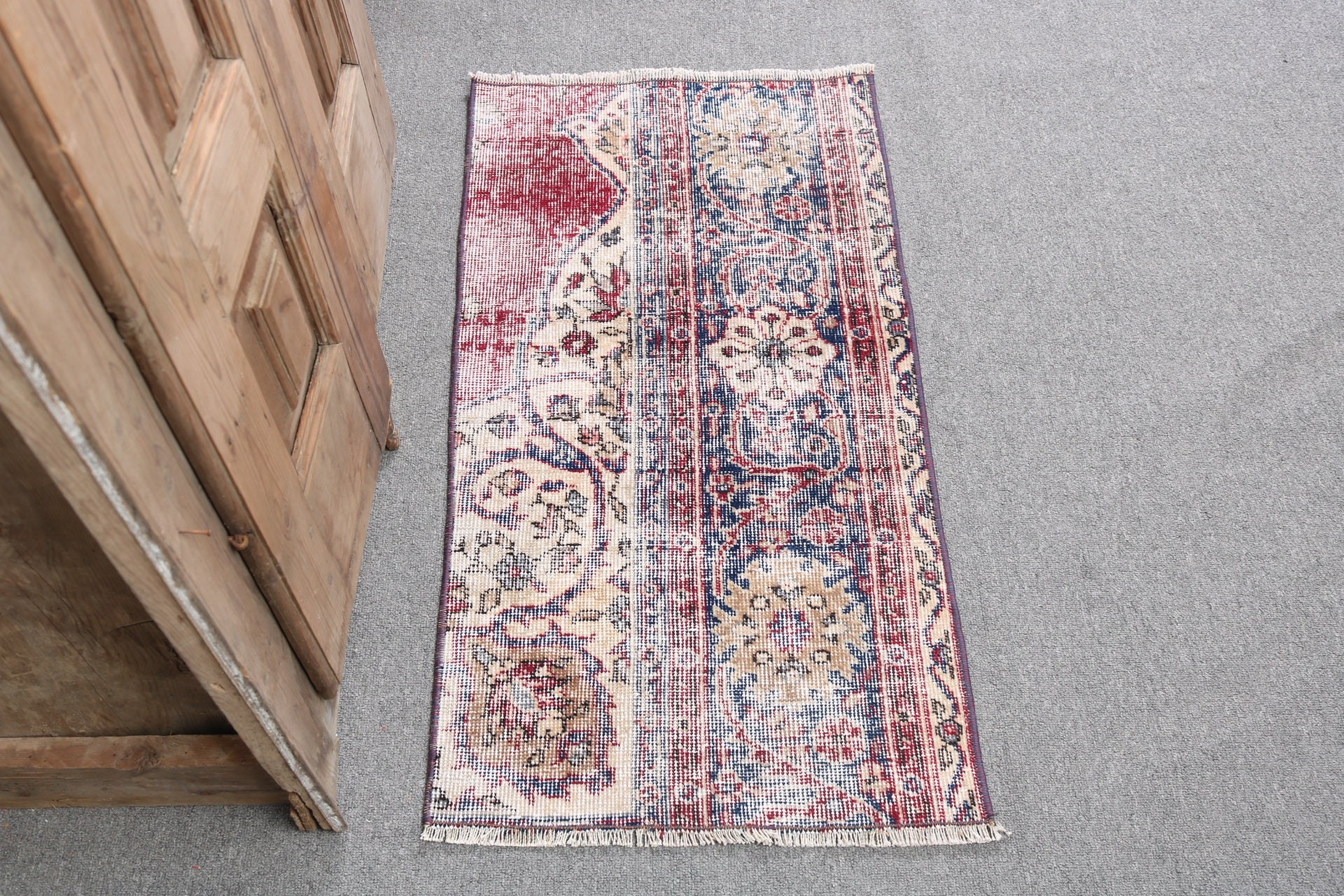 Flatweave Rug, Turkish Rug, Door Mat Rug, Turkey Rugs, Wool Rug, Blue Anatolian Rug, Small Area Rugs, 1.6x3.2 ft Small Rugs, Vintage Rugs