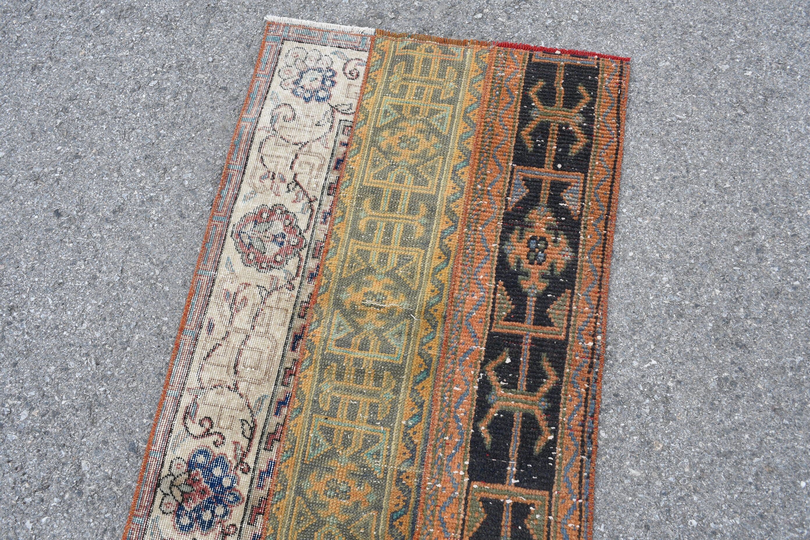 Anatolian Rugs, Vintage Rug, Art Rug, Corridor Rug, Rugs for Corridor, Brown Kitchen Rug, Turkish Rug, 2.3x5.9 ft Runner Rugs