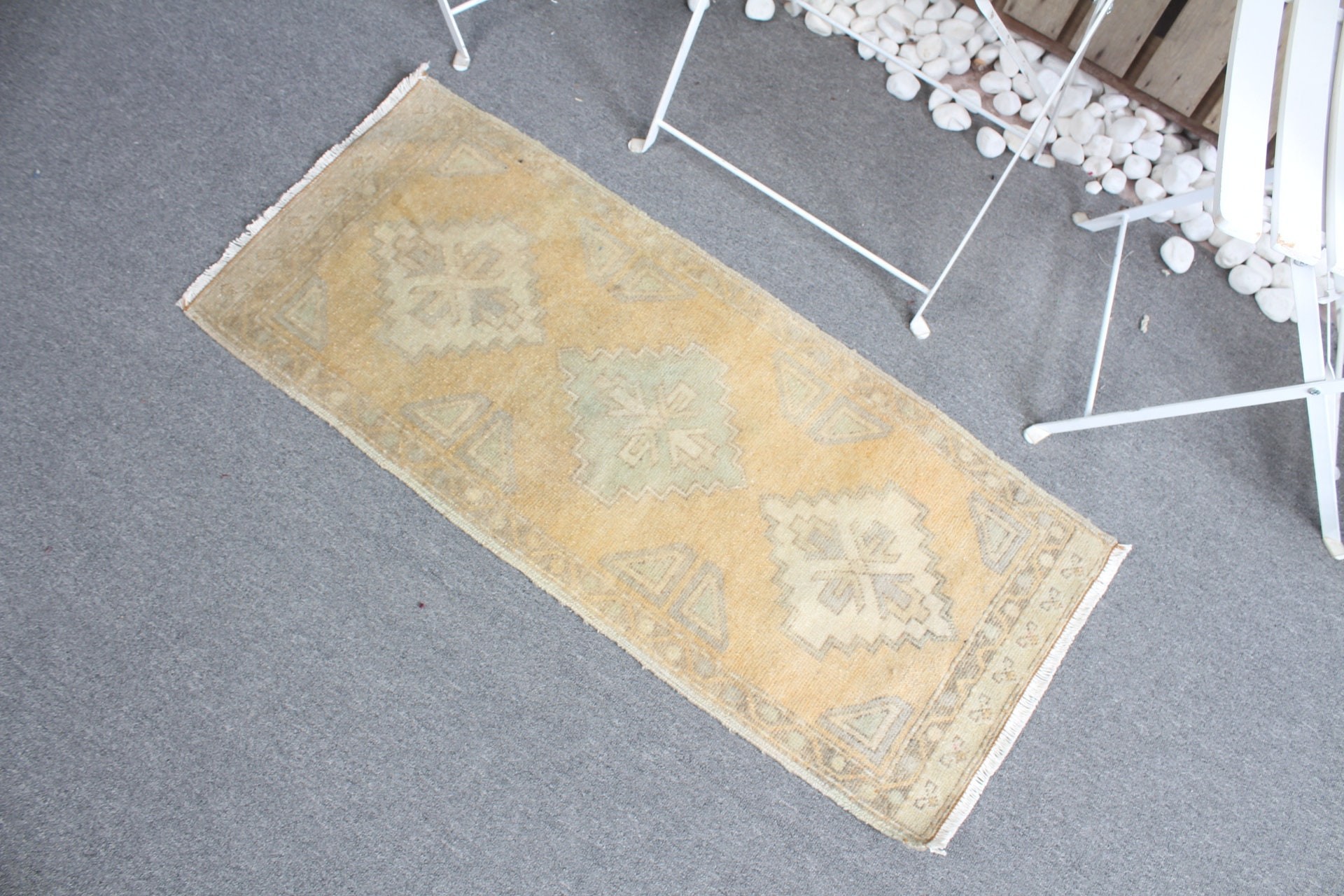 Nursery Rugs, Turkish Rugs, Oriental Rug, Yellow Anatolian Rug, Vintage Rug, Anatolian Rug, Door Mat Rugs, 1.6x3.6 ft Small Rug, Office Rug