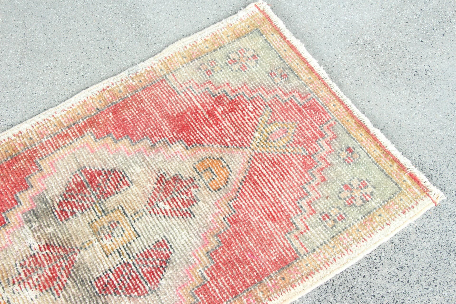 Car Mat Rug, Turkish Rugs, Bath Rug, Art Rugs, Vintage Rug, Red Oushak Rugs, Oushak Rug, Floor Rug, 1.8x3.3 ft Small Rug, Rugs for Bathroom