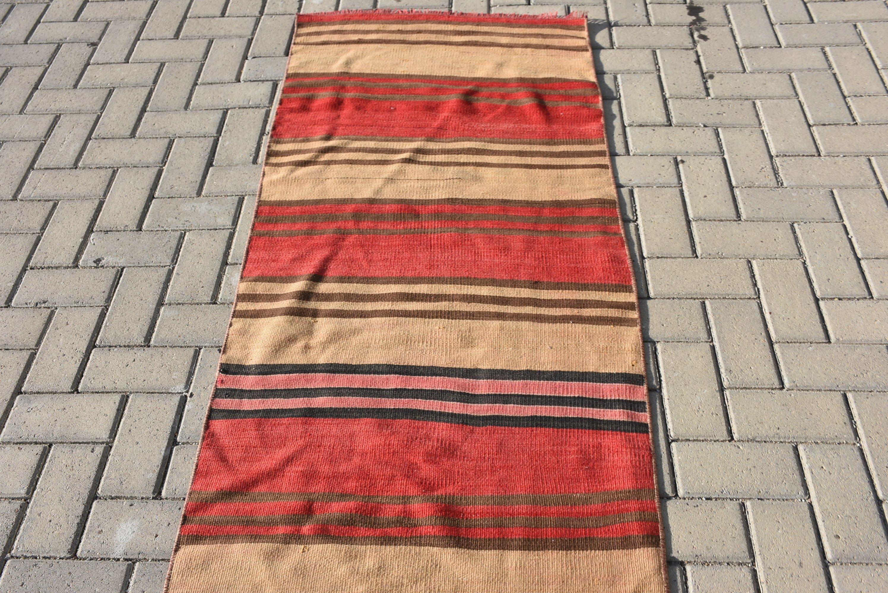 Kilim, Fas Halısı, Mutfak Halısı, Kırmızı Mutfak Halısı, Merdiven Halısı, Vintage Halılar, Koridor Halısı, Türk Halısı, 2.3x11.6 ft Runner Halısı, Etnik Halı