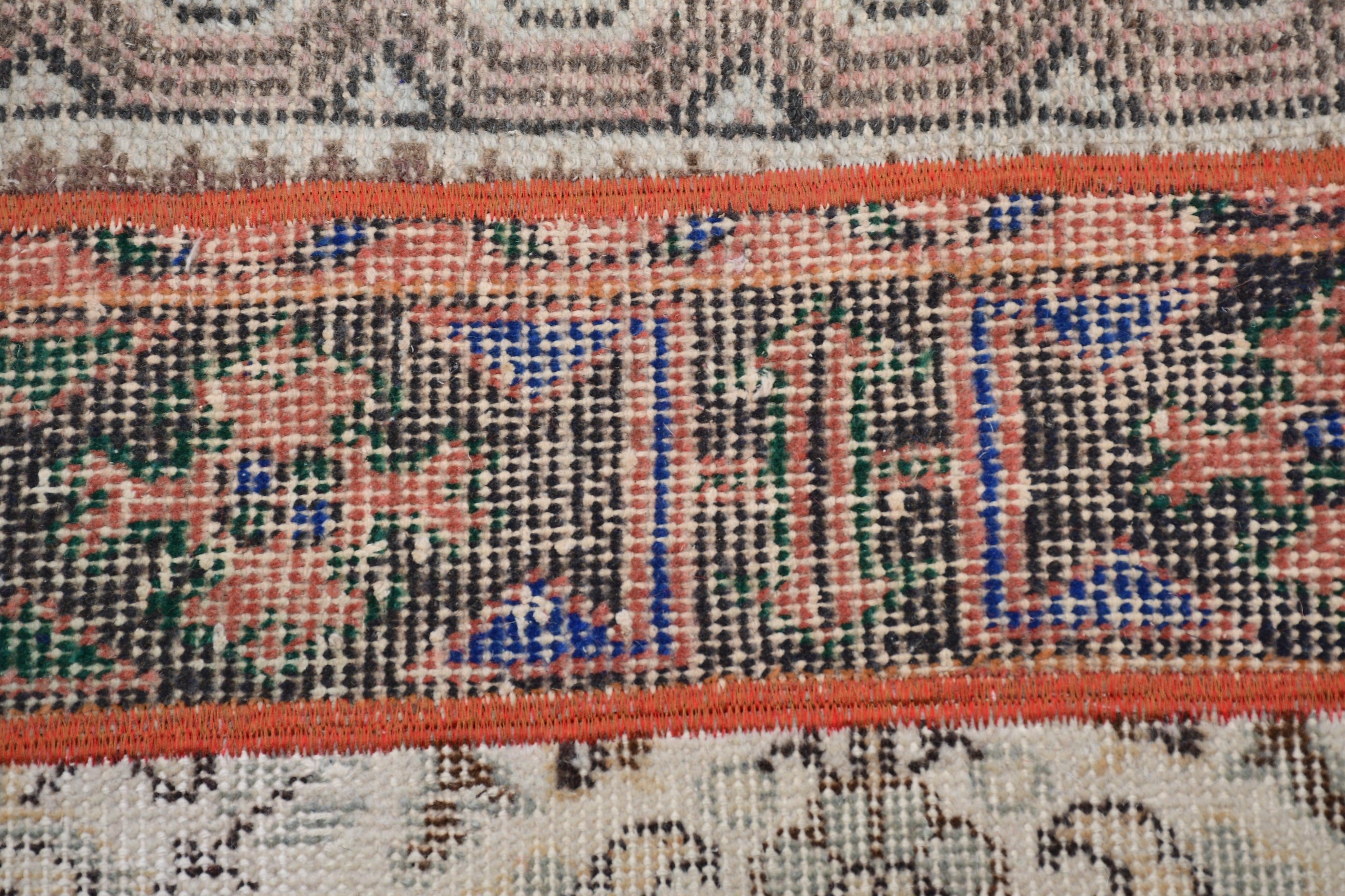 Vintage Halı, Duvara Asılı Halı, Paspas Halıları, Boho Halısı, Bej Oushak Halısı, Türk Halıları, Anadolu Halısı, 2,5x1,5 ft Küçük Halılar, Fas Halıları