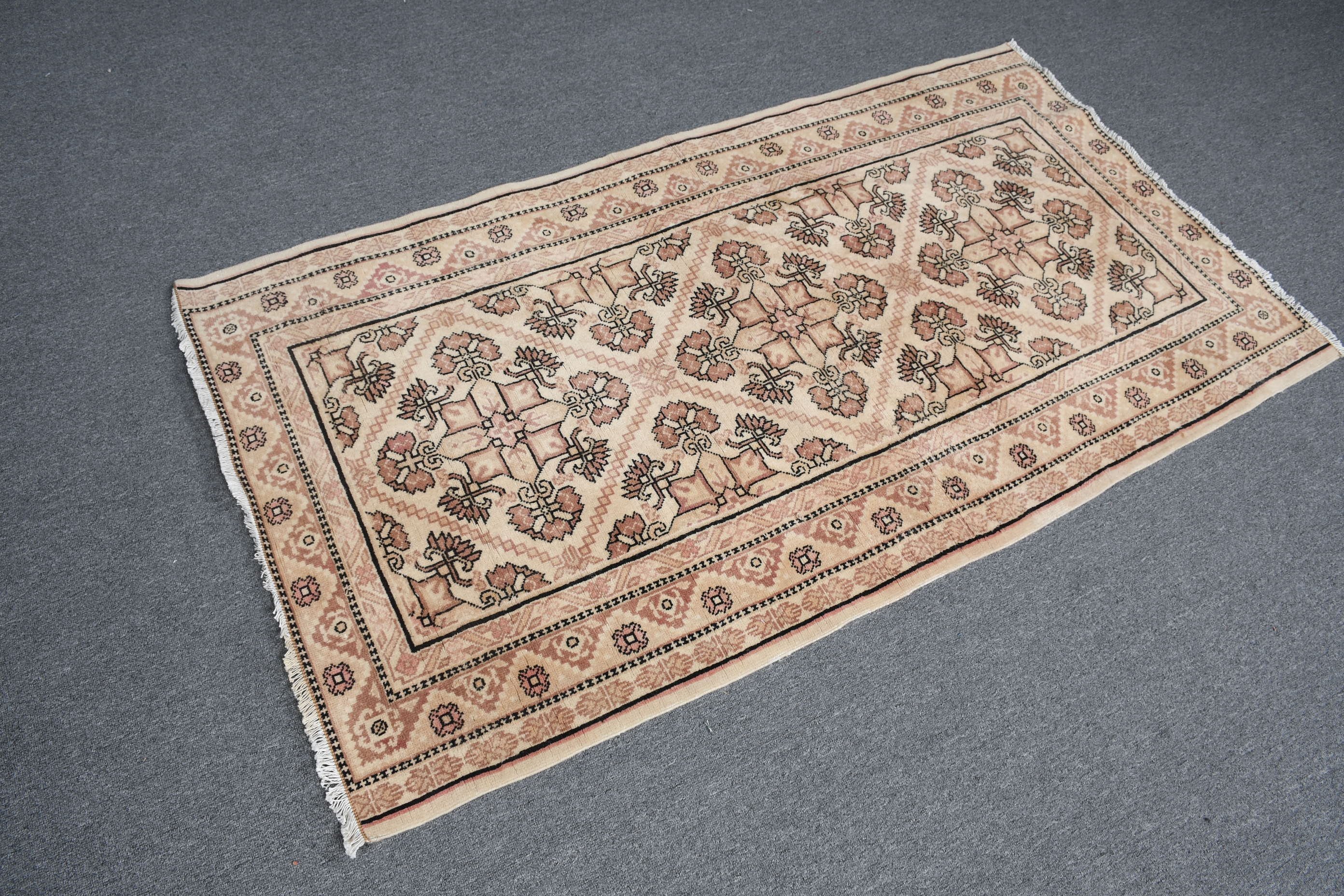 Kitchen Rugs, Rugs for Entry, Vintage Rug, Retro Rugs, Anatolian Rug, Brown  2.9x5.3 ft Accent Rug, Turkish Rugs, Bedroom Rug