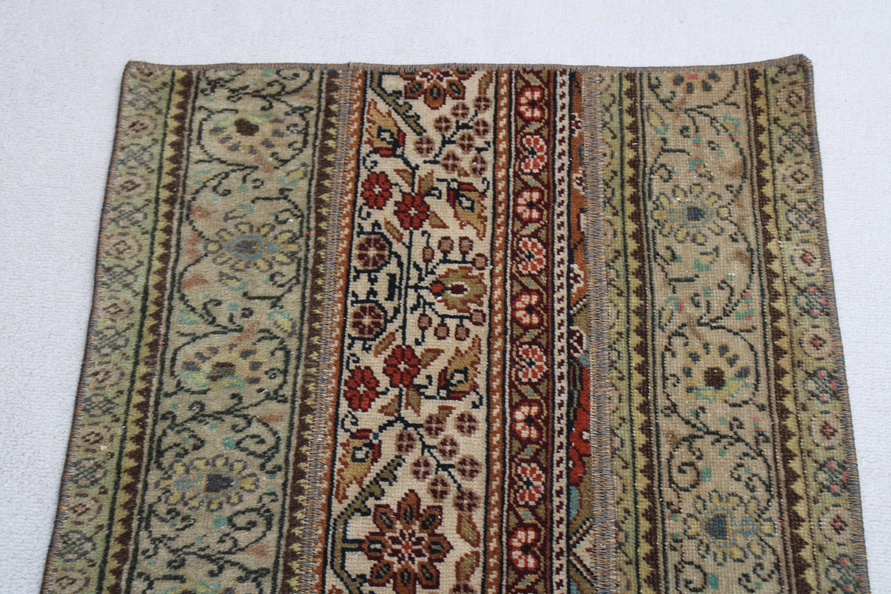 Outdoor Rug, Wool Rug, Turkish Rugs, 1.8x2.9 ft Small Rug, Wall Hanging Rug, Green Floor Rug, Car Mat Rug, Oriental Rugs, Vintage Rugs