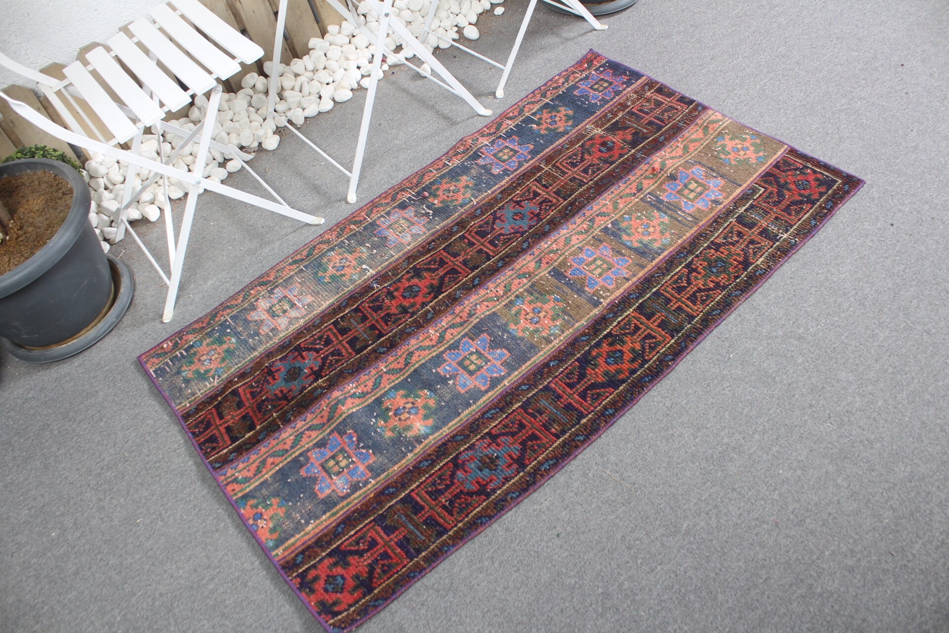 Rugs for Car Mat, Turkish Rugs, Bathroom Rug, Blue Antique Rugs, Antique Rug, Vintage Rug, 2.7x4.8 ft Small Rugs, Dorm Rugs