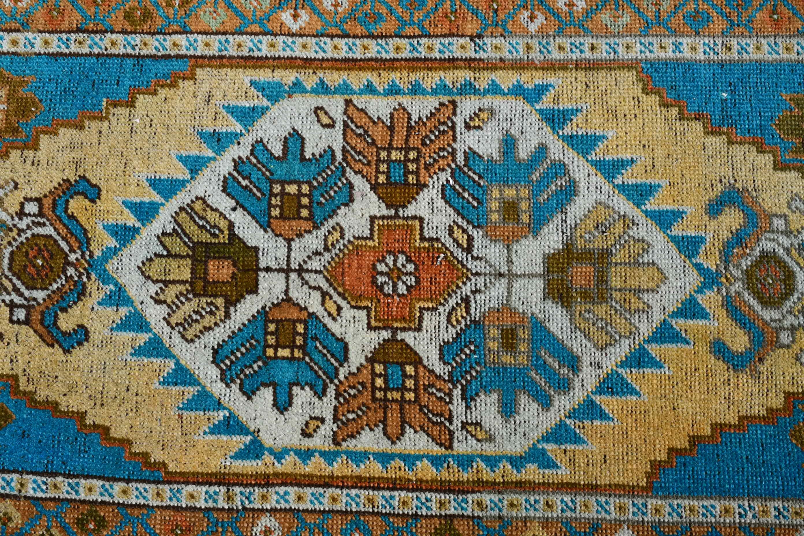 Vintage Halılar, Duvara Asılı Halılar, Mavi Yatak Odası Halısı, 1.7x4.3 ft Küçük Halı, Soyut Halı, Oryantal Halı, Mutfak Halısı, Türk Halısı, Banyo Halıları