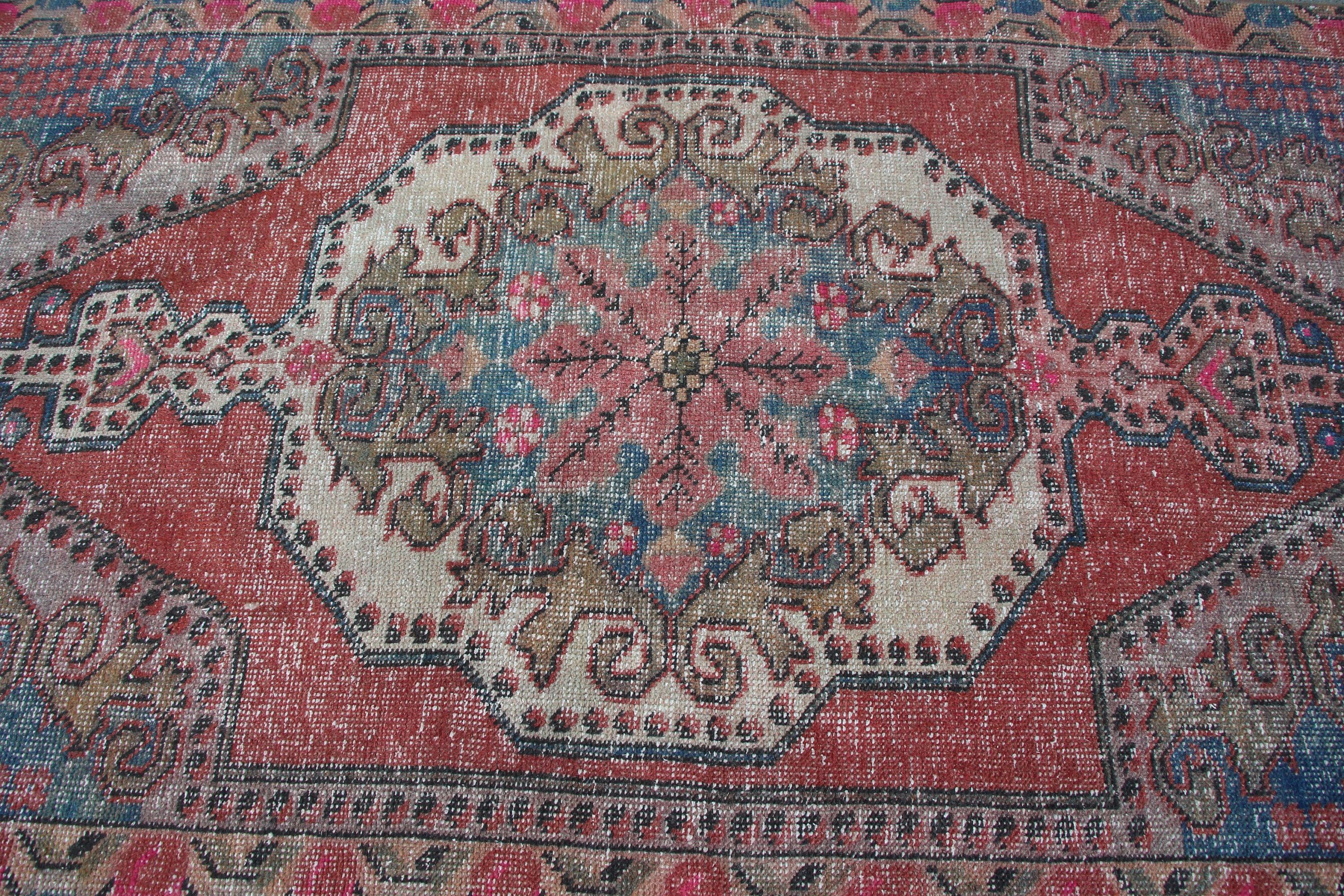 Oriental Rugs, Dining Room Rug, 4.2x7.5 ft Area Rugs, Floor Rug, Turkish Rug, Red Oriental Rugs, Vintage Rugs, Moroccan Rugs, Tribal Rug