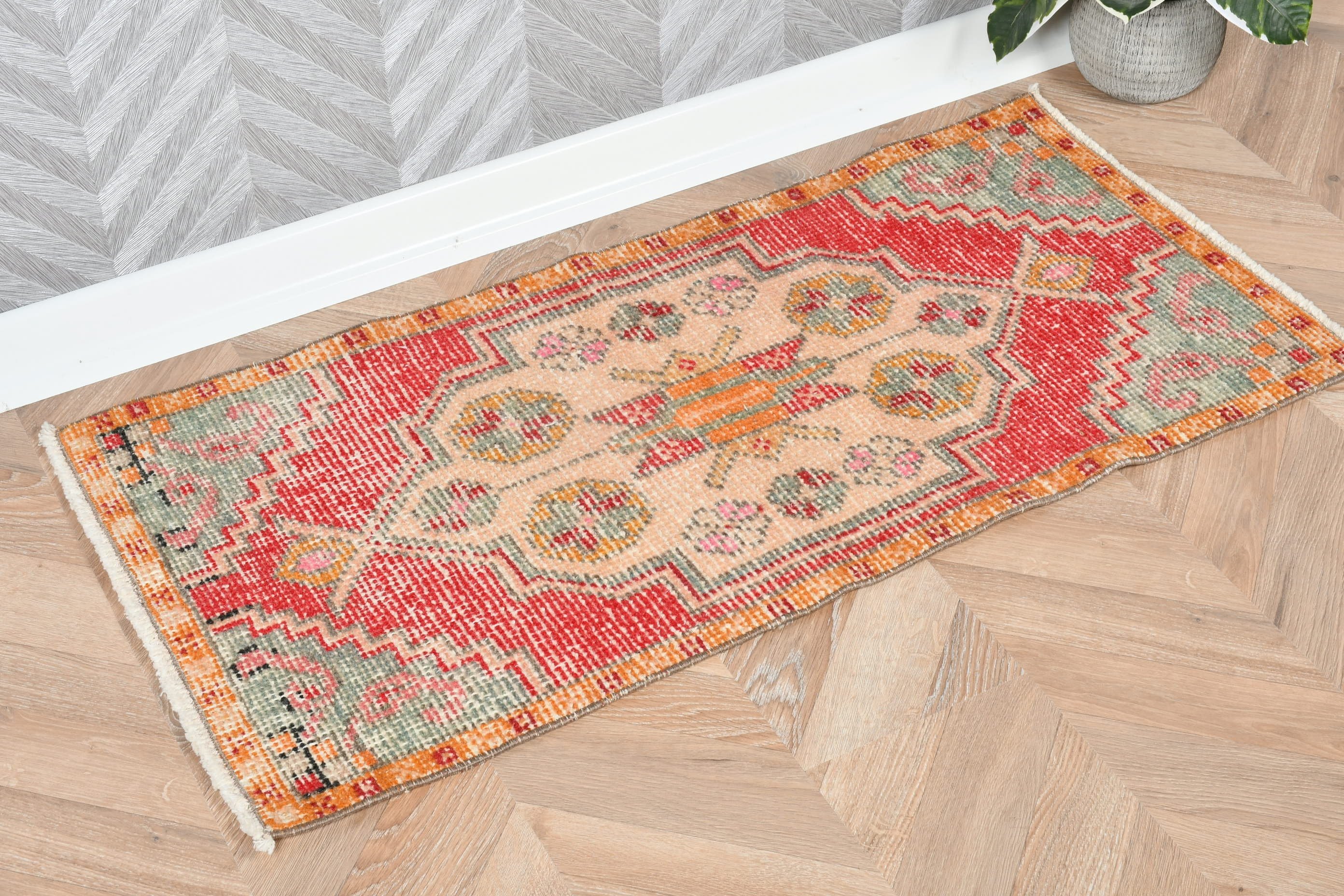 Floor Rugs, Art Rugs, Oushak Rugs, Turkish Rug, Rugs for Kitchen, Wall Hanging Rug, Red Kitchen Rugs, Vintage Rugs, 1.6x3.3 ft Small Rug