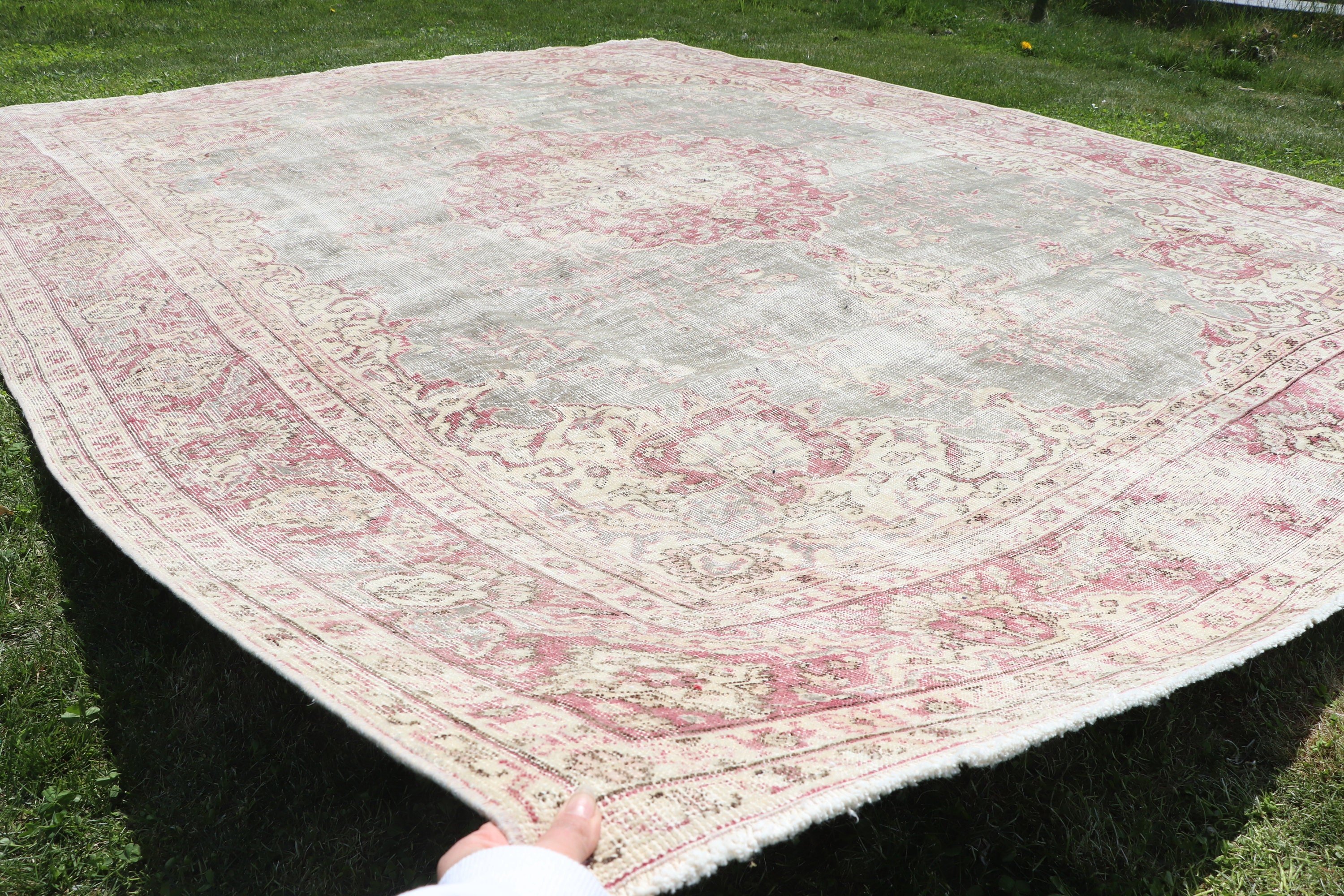 Oturma Odası Halısı, Türk Halısı, Yün Halılar, Salon Halıları, Yeşil Zemin Halısı, 8.6x11.2 ft Büyük Boy Halı, Vintage Halılar, Lüks Halılar, Türkiye Halıları