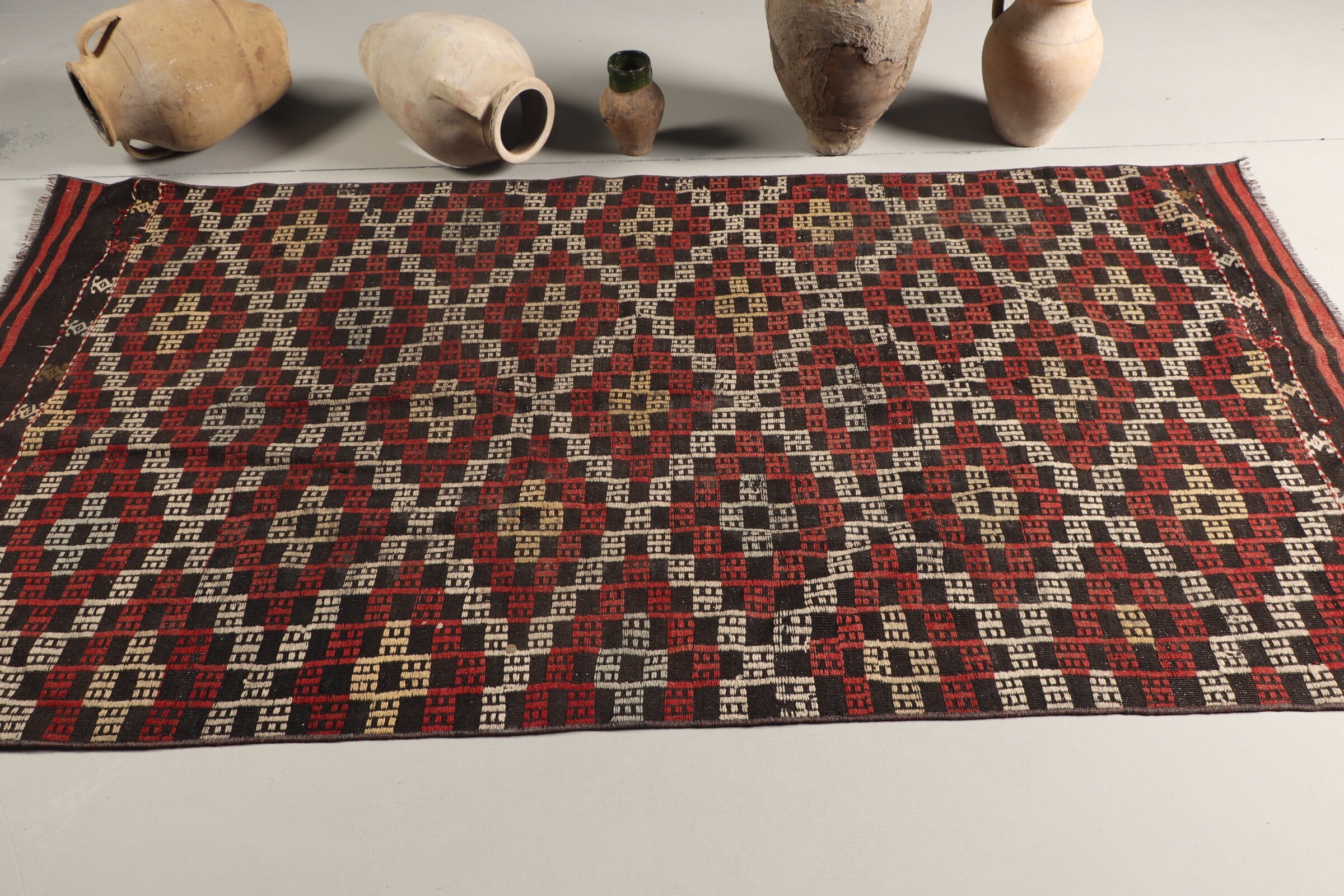 Yemek Odası Halıları, Kırmızı Oryantal Halılar, Kilim, Çocuk Halıları, Türk Halıları, Fas Halısı, Eski Halı, Yer Halısı, Vintage Halı, 4.1x7.9 ft Alan Halıları