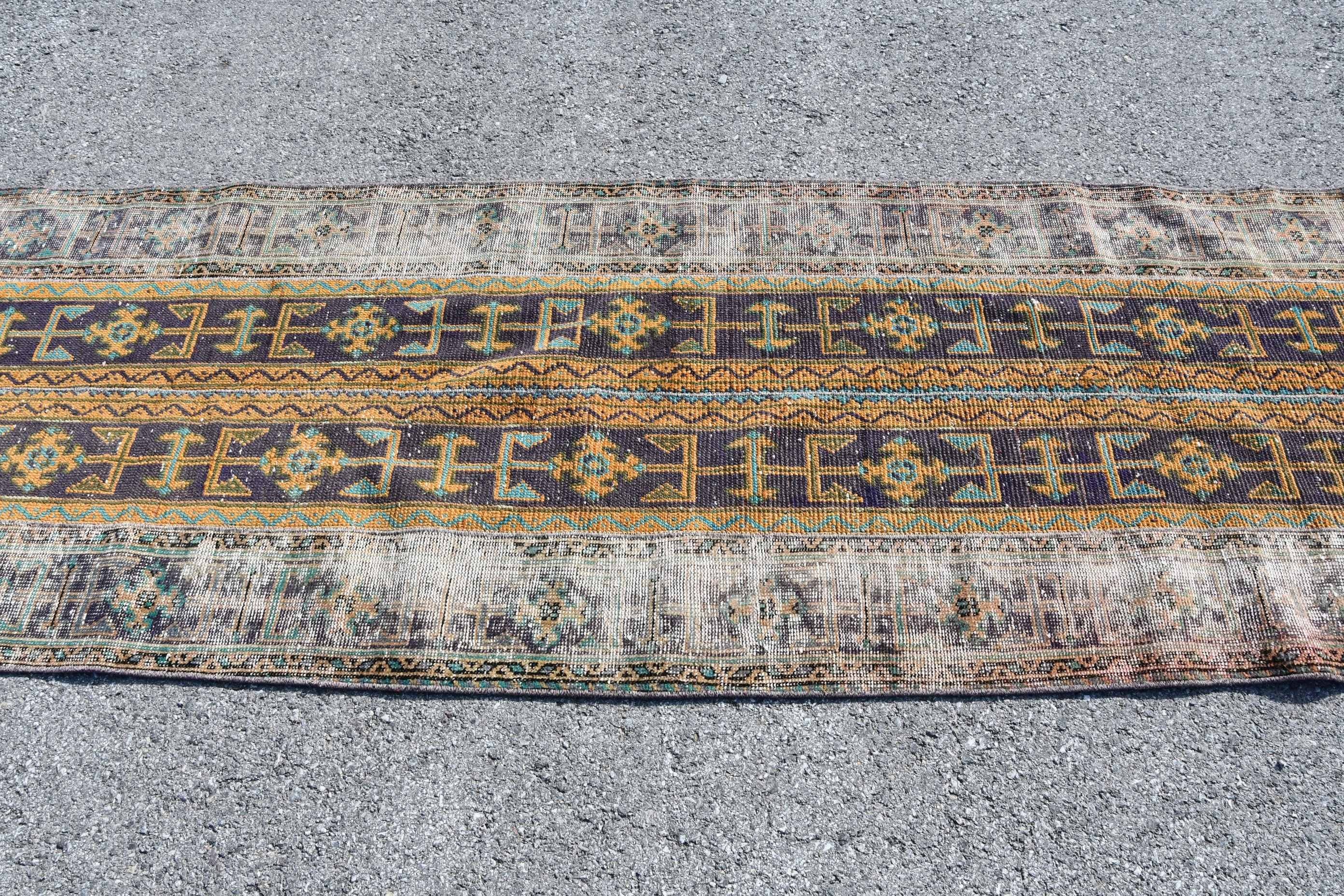 Nomadic Rugs, Kitchen Rug, Corridor Rug, Floor Rugs, Oriental Rugs, Turkish Rugs, Orange Moroccan Rug, Vintage Rug, 3.2x10.3 ft Runner Rug