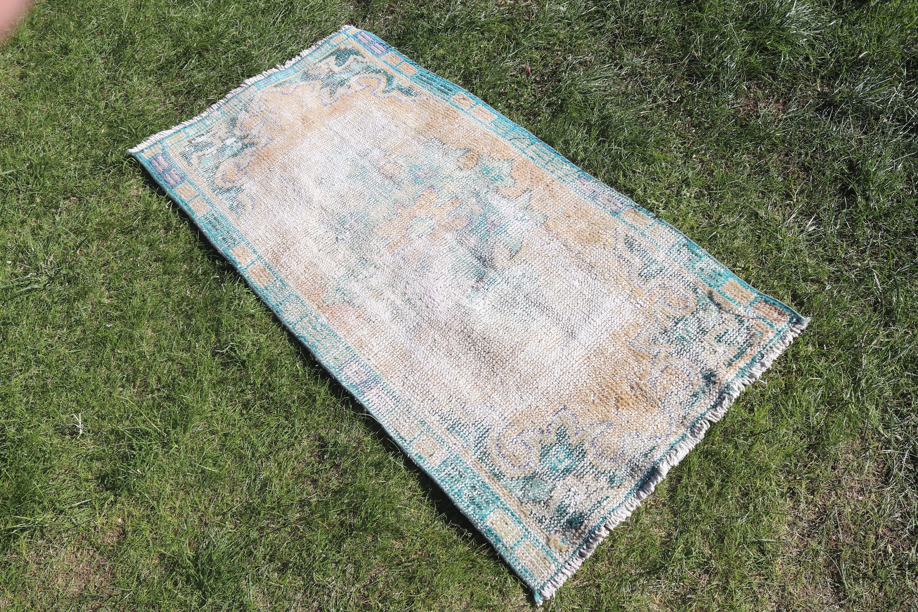 Entry Rugs, Kitchen Rugs, Beige Neutral Rugs, Rugs for Bath, Neutral Rug, 2x4 ft Small Rug, Vintage Rugs, Cute Bath Mat Rug, Turkish Rugs