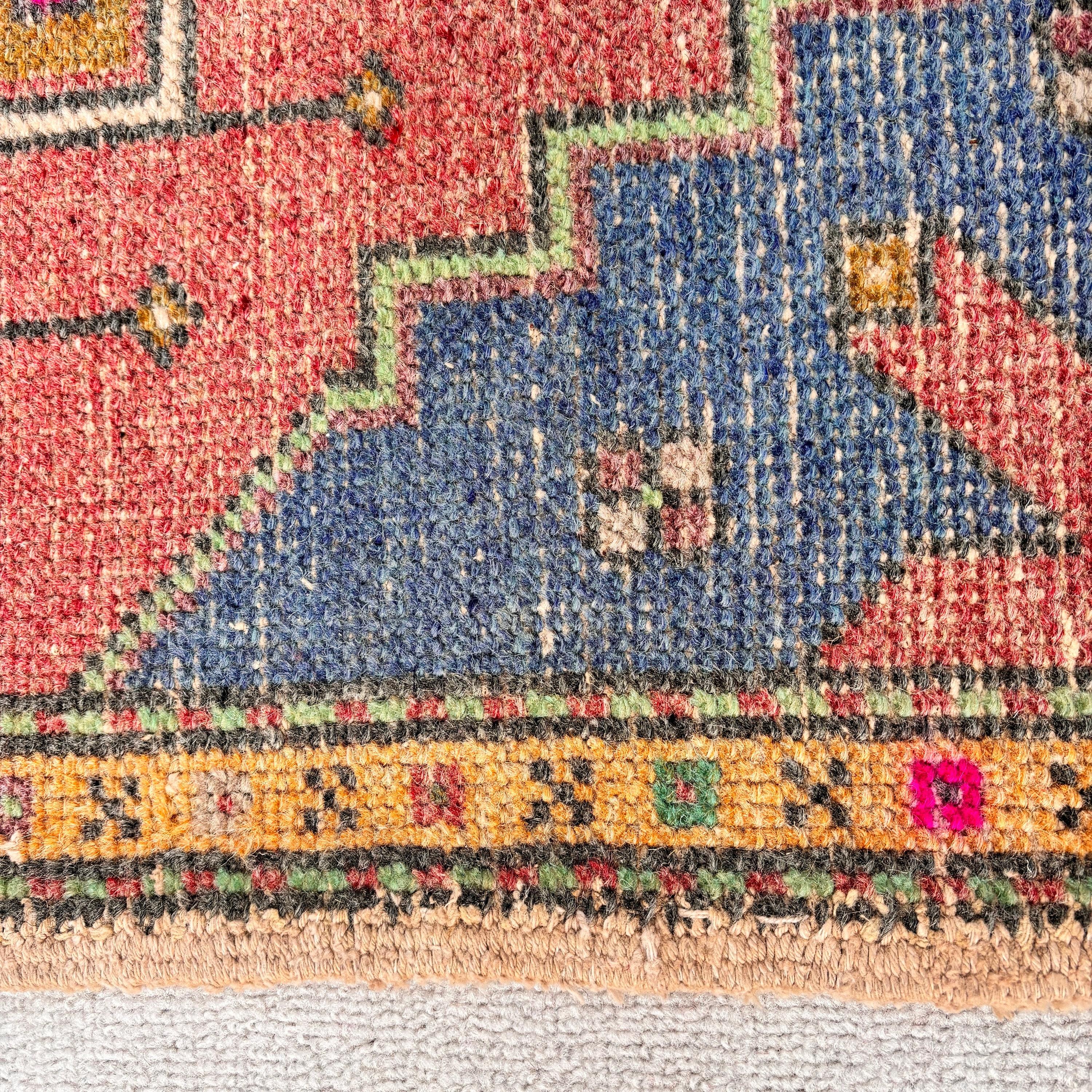 Turkish Rugs, Wool Rugs, Car Mat Rugs, Rugs for Kitchen, Red Home Decor Rug, Entry Rug, Oushak Rug, 1.8x3.3 ft Small Rug, Vintage Rugs