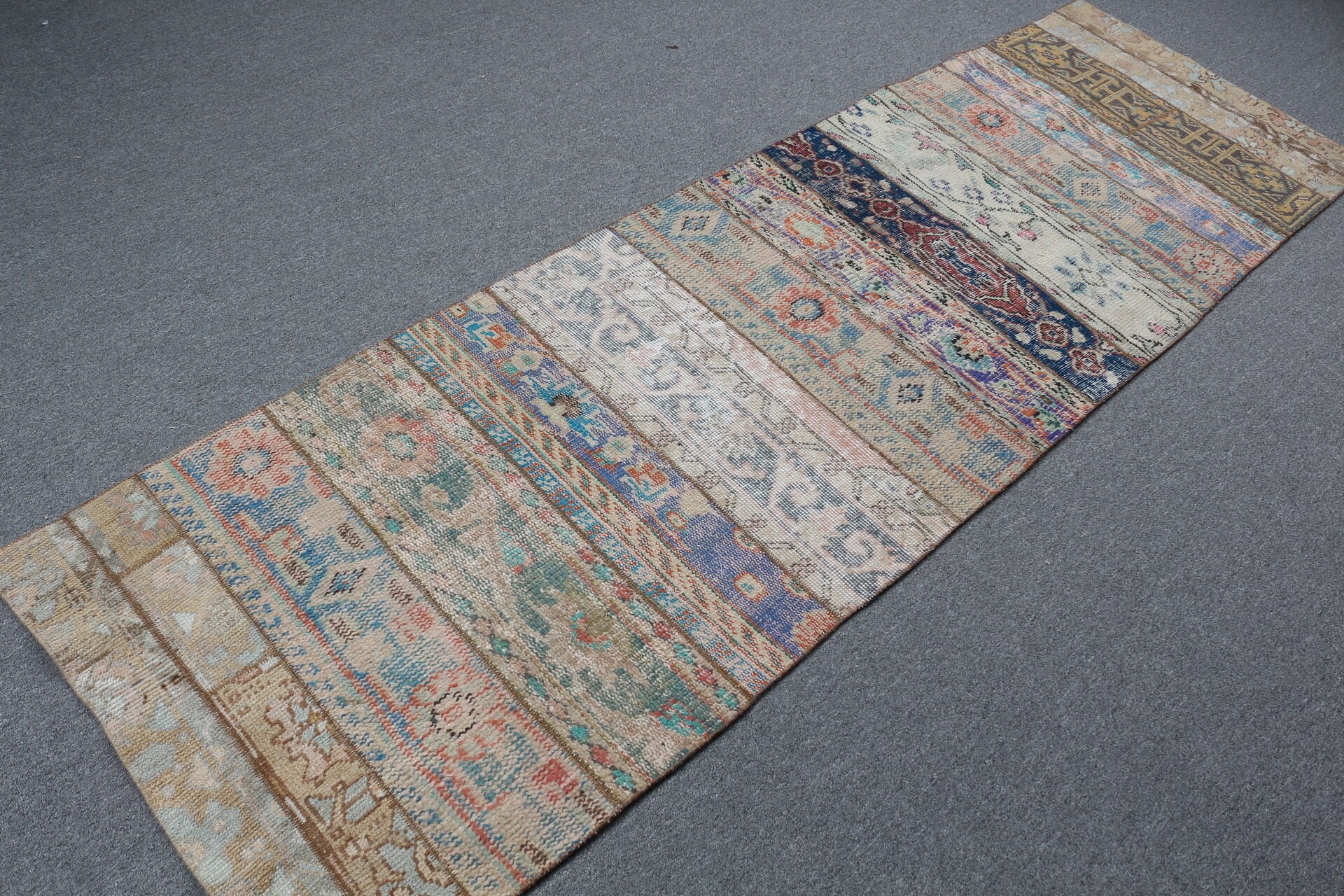 Pale Rug, Rugs for Hallway, Beige Floor Rug, Kitchen Rug, 2.5x8.5 ft Runner Rugs, Home Decor Rug, Turkish Rug, Hallway Rugs, Vintage Rugs