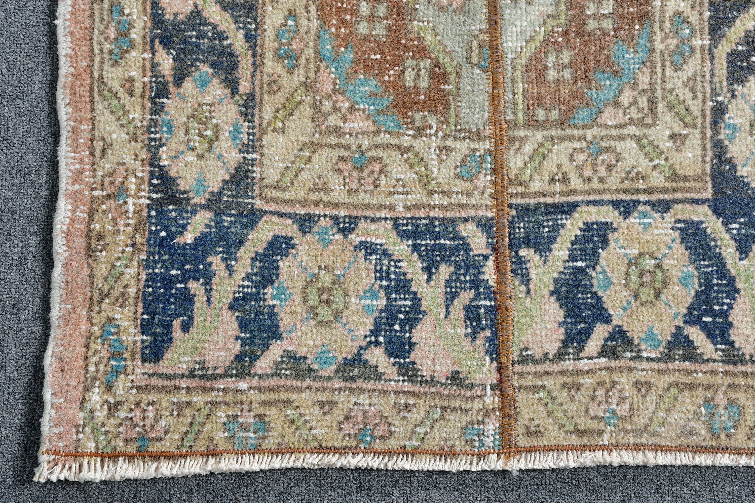 Türk Halısı, Koridor Halısı, 2.1x13.3 ft Yolluk Halısı, Vintage Halılar, Antika Halı, Kahverengi Yün Halı, Mutfak Halıları, Koridor Halıları, Koridor Halısı