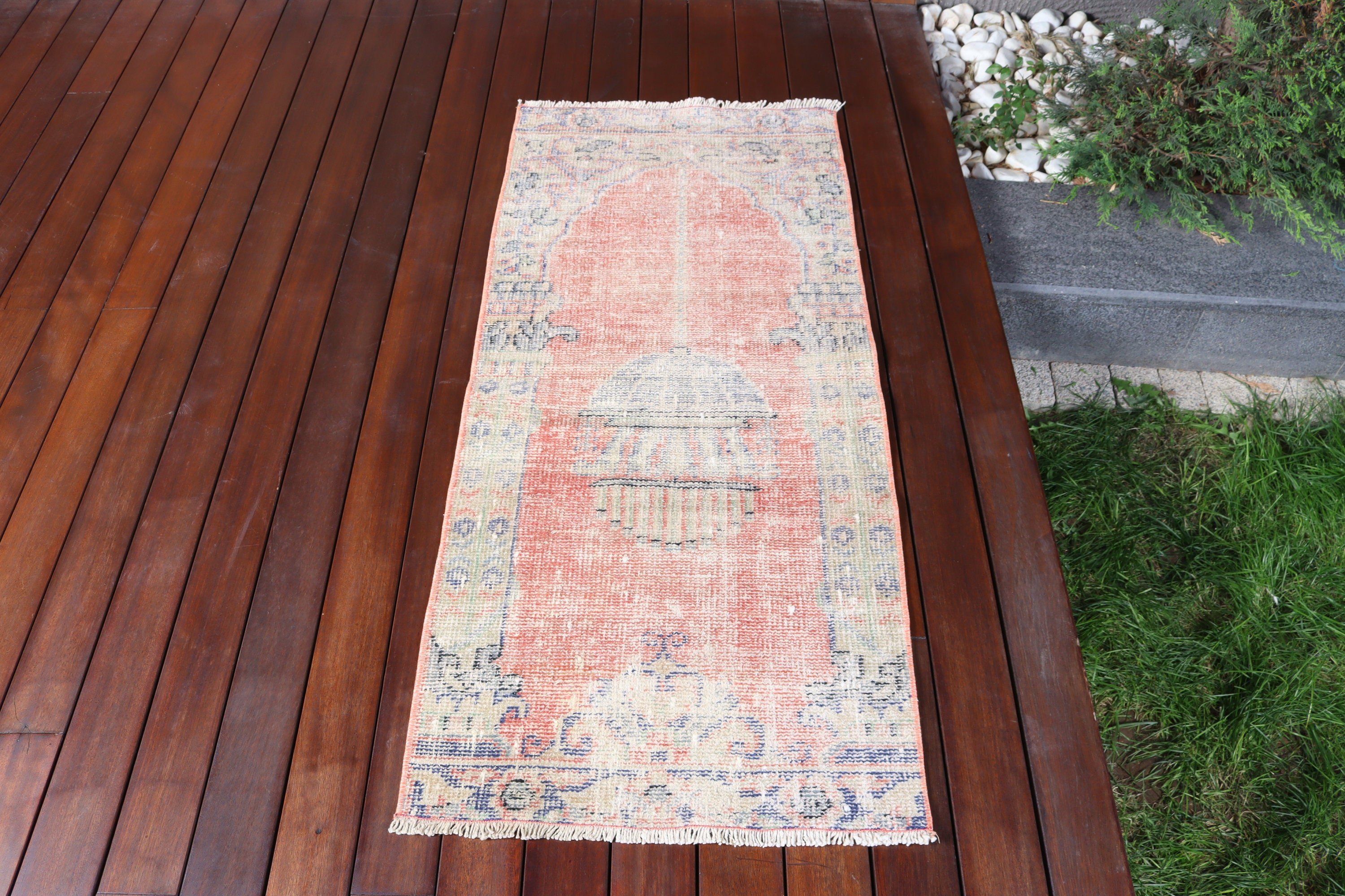 Geometrik Halılar, 1.9x4.3 ft Küçük Halı, Paspas Halısı, Dış Mekan Halıları, Lüks Halı, Kırmızı Boho Halıları, Küçük Alan Halısı, Vintage Halılar, Türk Halıları