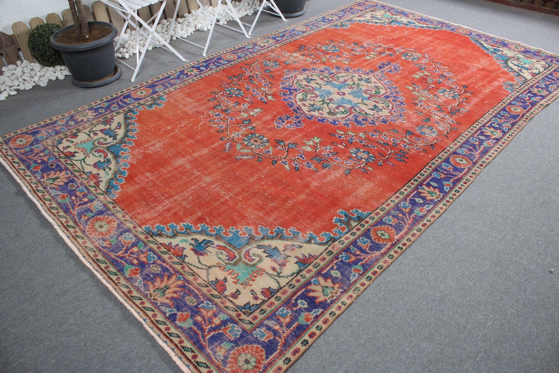 Turkish Rug, Bedroom Rug, 6.5x10.9 ft Oversize Rug, Red Kitchen Rugs, Salon Rug, Vintage Rug, Saloon Rug, Rugs for Salon