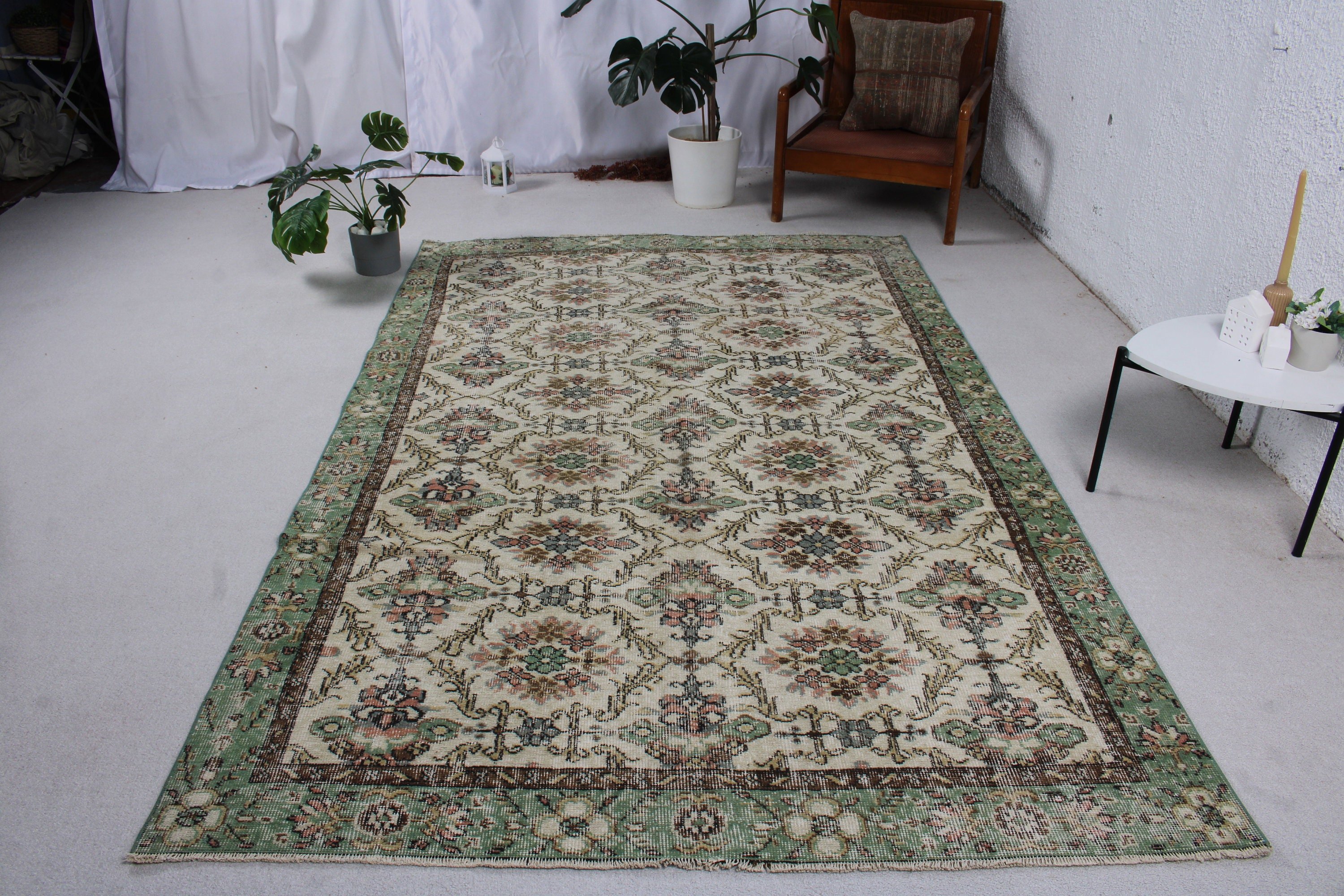 Vintage Halı, Oryantal Halılar, Büyük Boho Halı, 5.6x8.7 ft Büyük Halı, Yemek Odası Halısı, Kahverengi Yatak Odası Halıları, Türk Halıları