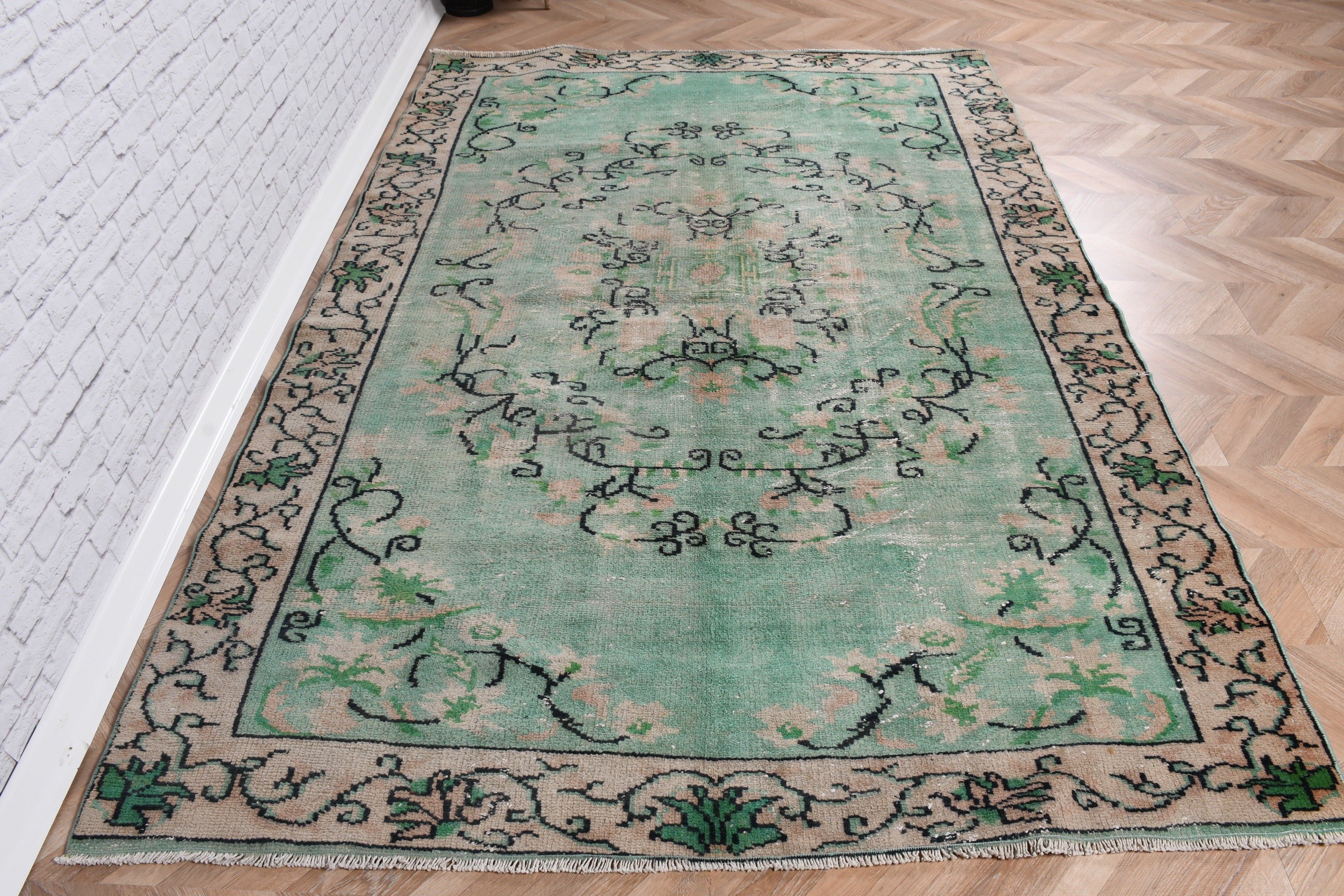 Dining Room Rug, Turkish Rug, Salon Rugs, Kitchen Rug, Flatweave Rug, 5.5x8.2 ft Large Rug, Vintage Rugs, Ethnic Rug, Green Home Decor Rugs