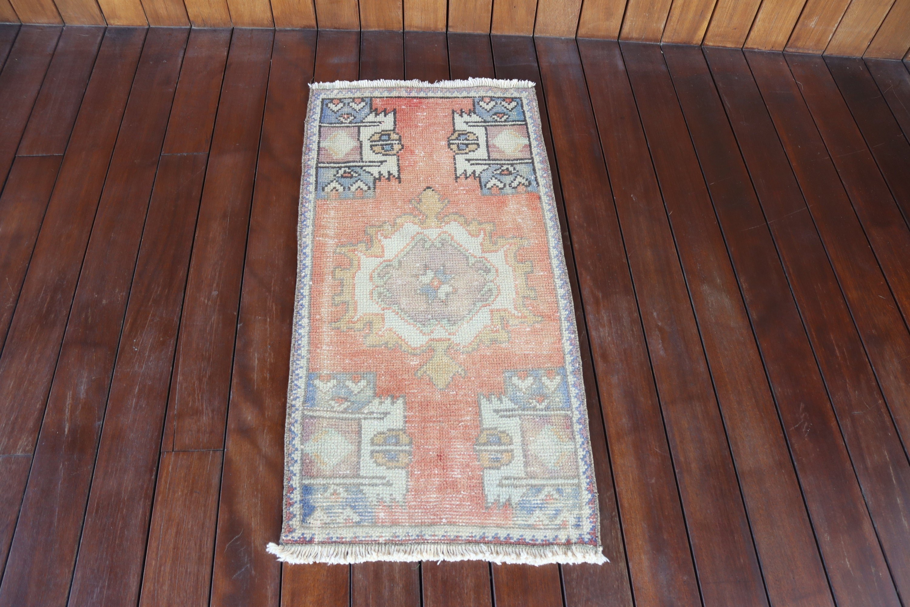 Kapı Paspası Halısı, Küçük Boho Halıları, Mutfak Halıları, Vintage Halılar, Lüks Halı, Türk Halısı, Kırmızı 1.4x3 ft Küçük Halı, Modern Halı