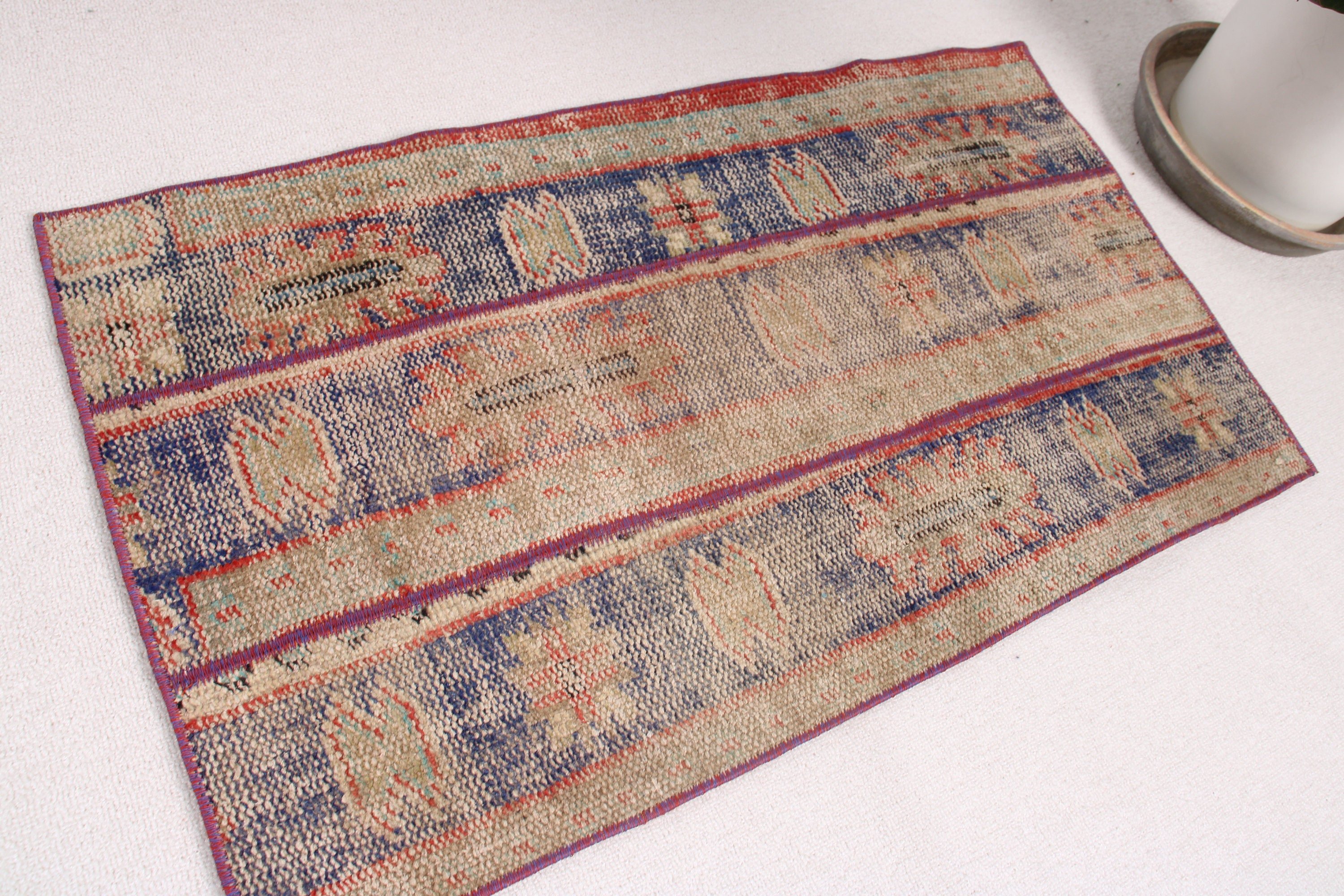 1.8x3.2 ft Küçük Halı, Vintage Halı, Mutfak Halıları, Mavi Yün Halı, Havalı Halılar, Duvara Asılı Halılar, Türk Halıları, Oushak Halısı, Araba Paspas Halıları