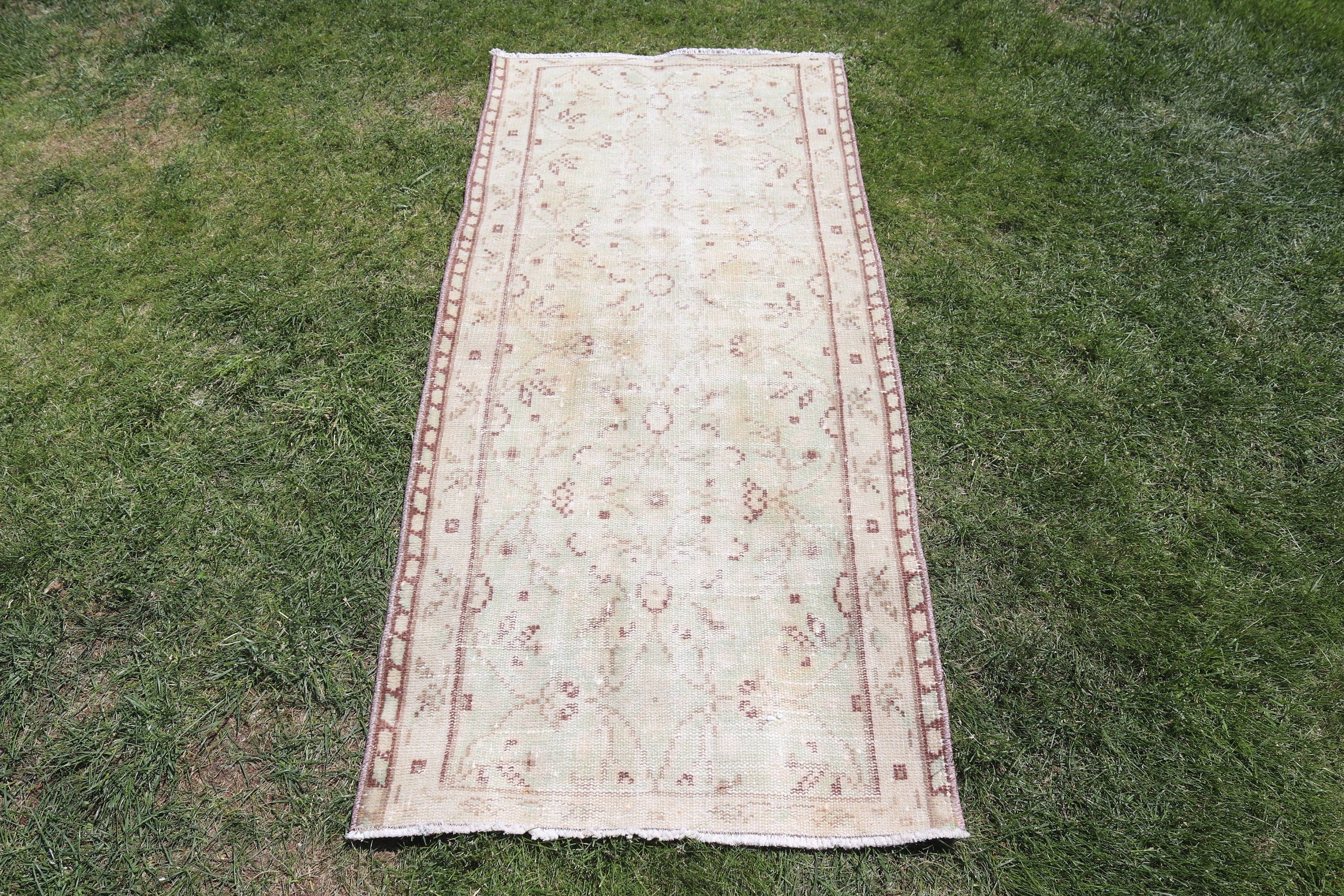 Bej Fas Halıları, Vintage Halı, Koridor Halıları, 2.4x6 ft Runner Halıları, Beni Ourain Runner Halıları, Nötr Halılar, Modern Halı, Türk Halıları