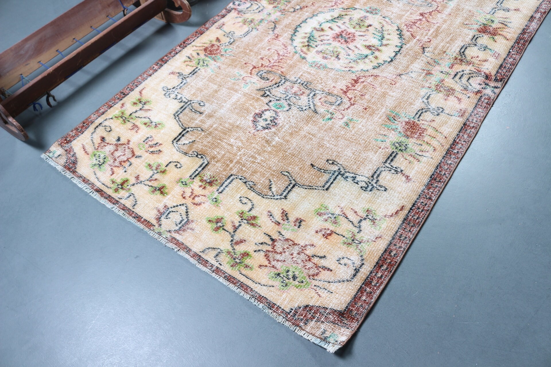 Rugs for Floor, 4.5x8 ft Area Rug, Brown Cool Rugs, Bedroom Rug, Vintage Rug, Eclectic Rug, Living Room Rug, Floor Rugs, Turkish Rug