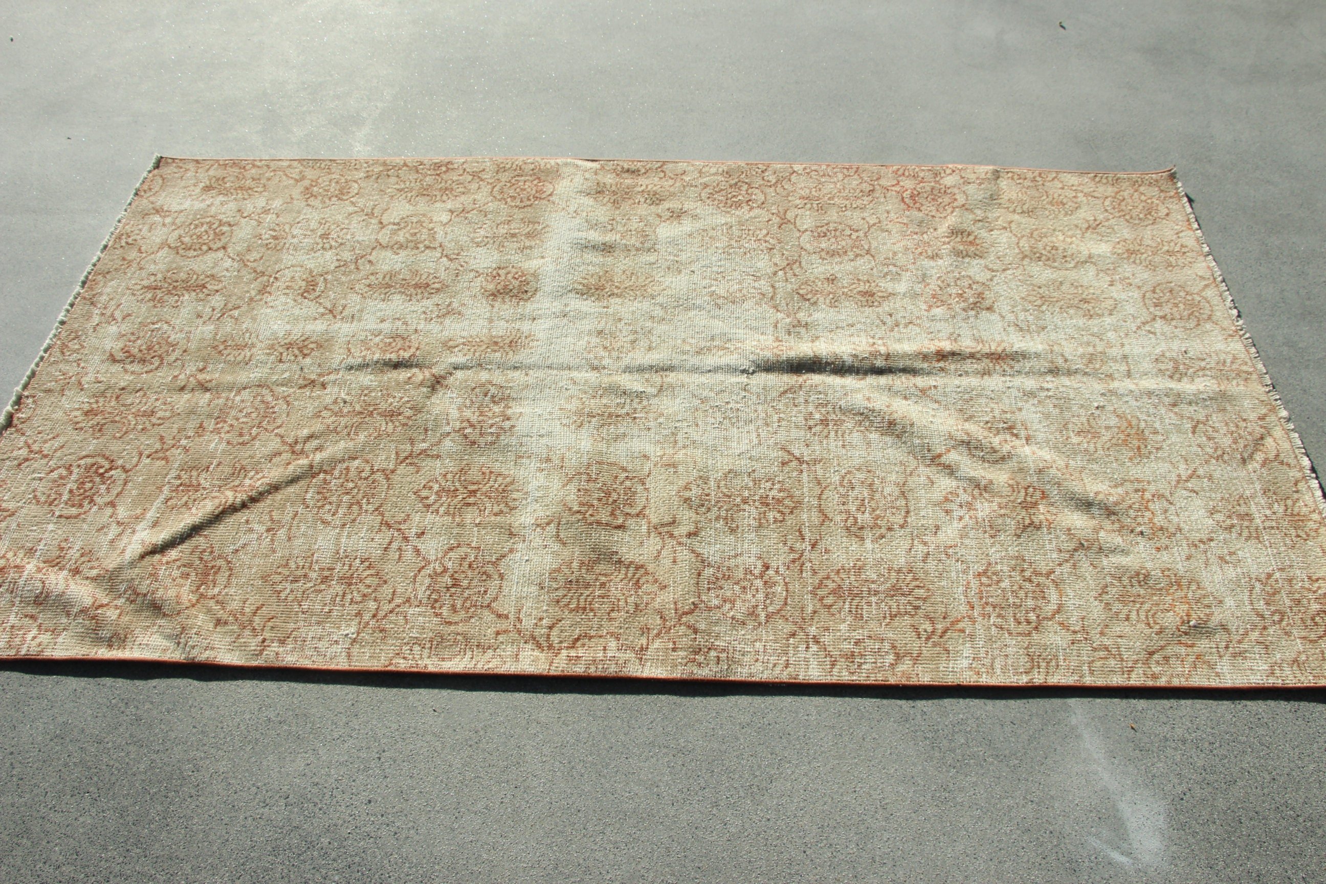 Floor Rugs, Vintage Rug, Brown Antique Rugs, Vintage Accent Rugs, Modern Rugs, 3.7x6.4 ft Accent Rugs, Entry Rug, Turkish Rug, Luxury Rugs