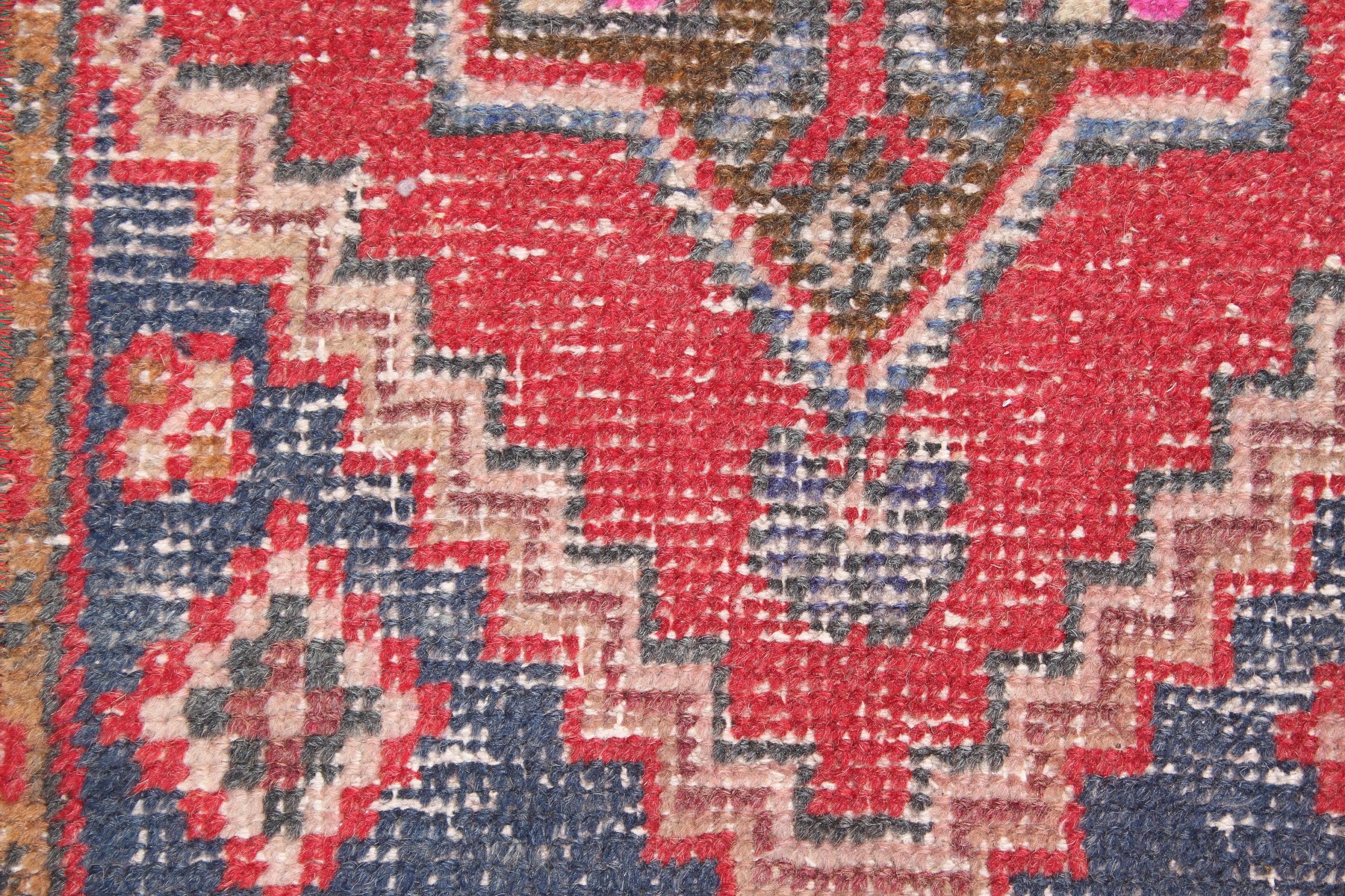 Turkish Rugs, 1.5x2.9 ft Small Rugs, Aztec Rugs, Red Home Decor Rug, Neutral Rugs, Small Vintage Rug, Bedroom Rugs, Vintage Rug, Boho Rug