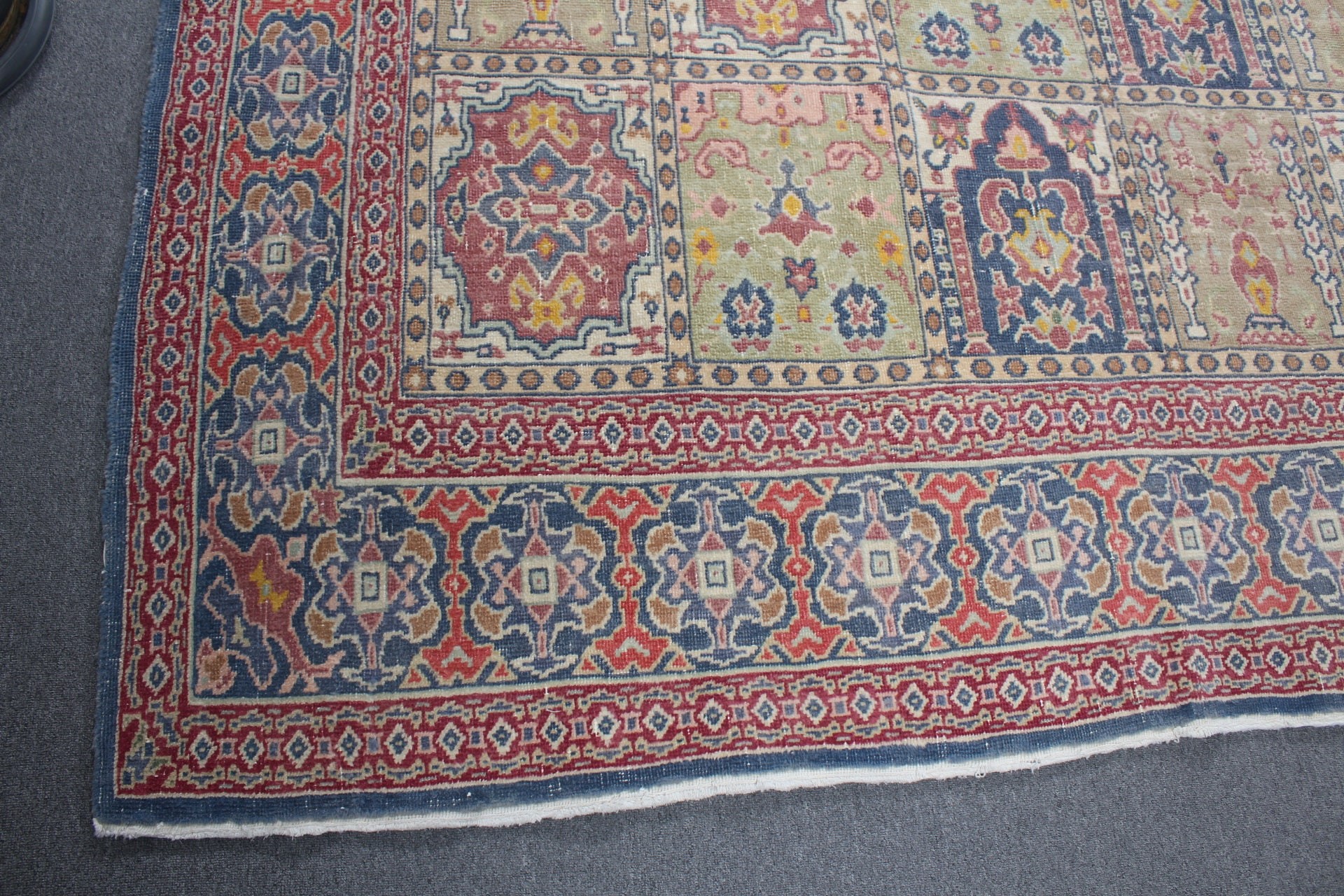 Yün Halılar, Yeşil Soğuk Halı, Ev Dekorasyonu Halısı, Salon Halısı, Türk Halıları, Eklektik Halılar, Yemek Odası Halısı, 8.9x12.4 ft Büyük Boy Halılar, Vintage Halı