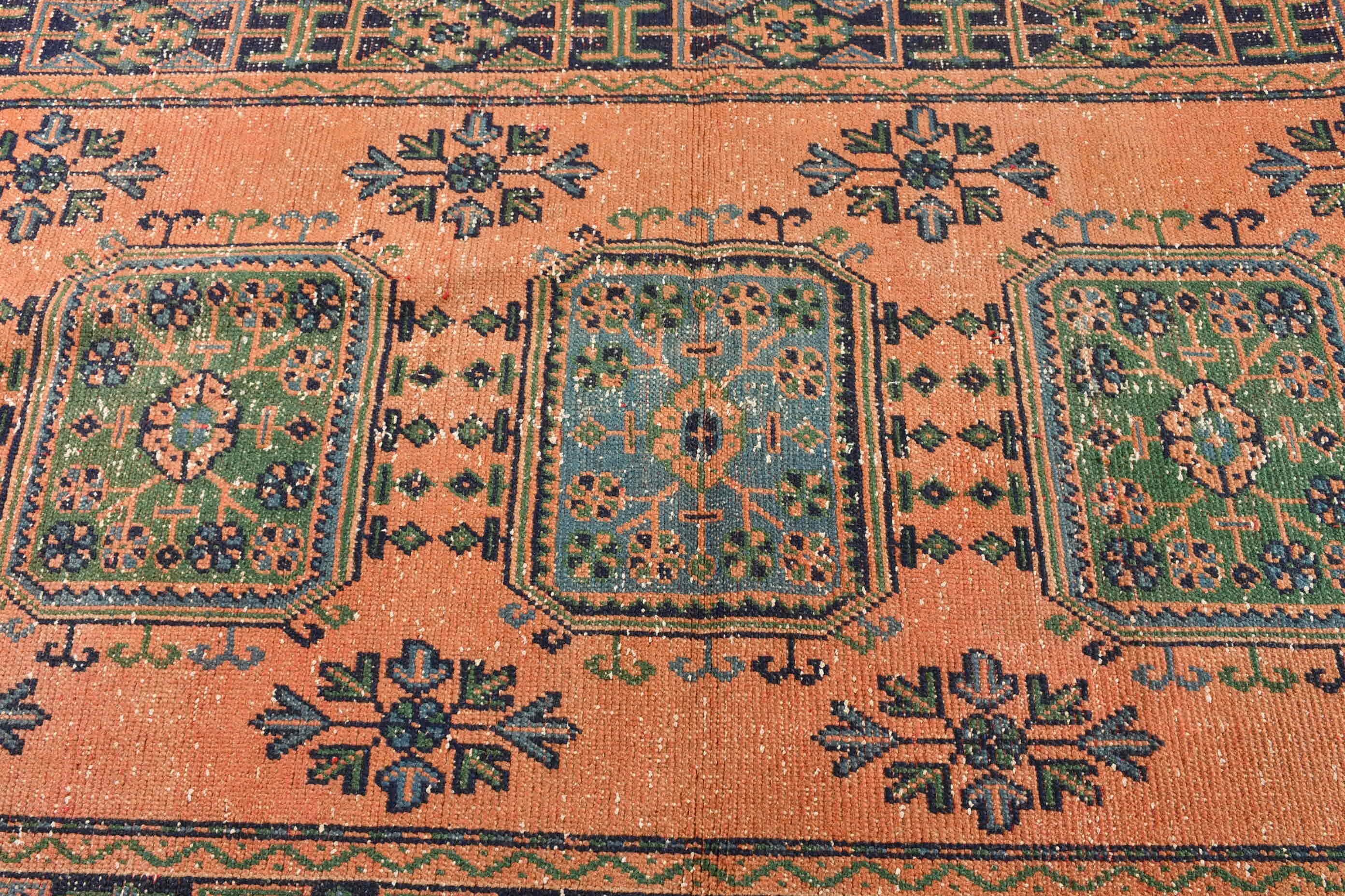 4.6x10.9 ft Large Rug, Rugs for Bedroom, Orange Wool Rug, Salon Rug, Anatolian Rugs, Vintage Rug, Bedroom Rug, Moroccan Rug, Turkish Rug