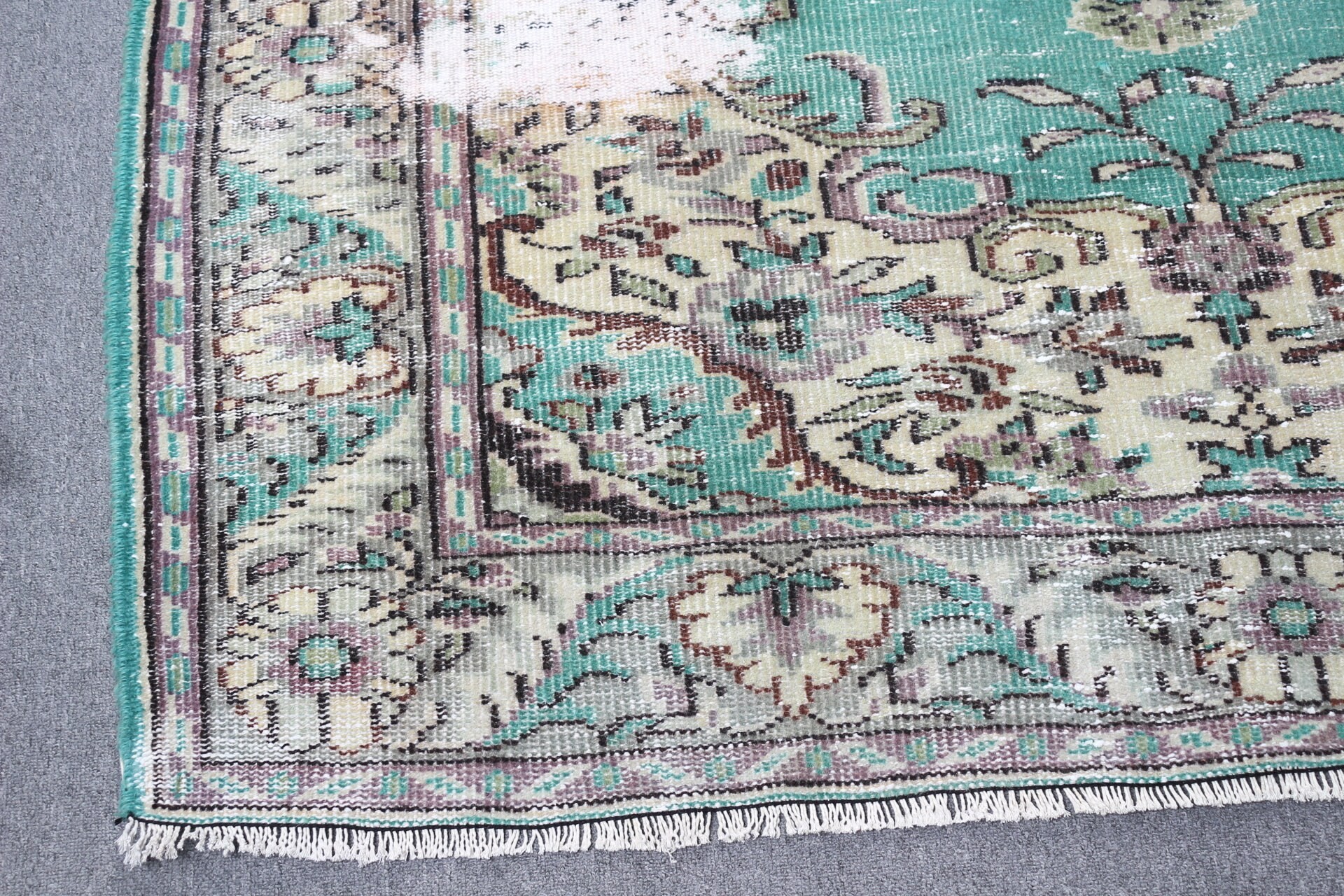 Floor Rug, Vintage Rug, Salon Rug, Rugs for Bedroom, 5.2x8.5 ft Large Rug, Antique Rug, Turkish Rug, Green Oriental Rug, Bedroom Rugs