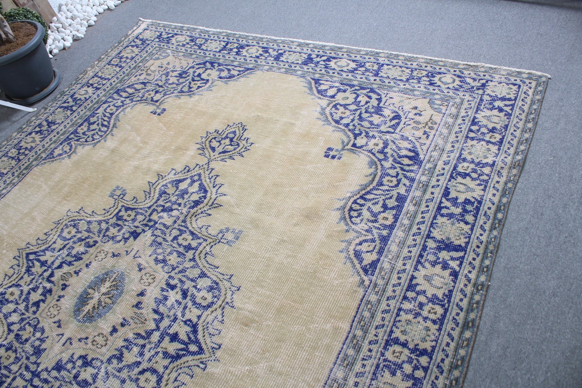 Boho Halı, Anadolu Halısı, Salon Halısı, Bej Yatak Odası Halısı, Vintage Halı, Fas Halısı, Türk Halıları, 7.4x10.4 ft Büyük Boy Halı, Yemek Odası Halısı