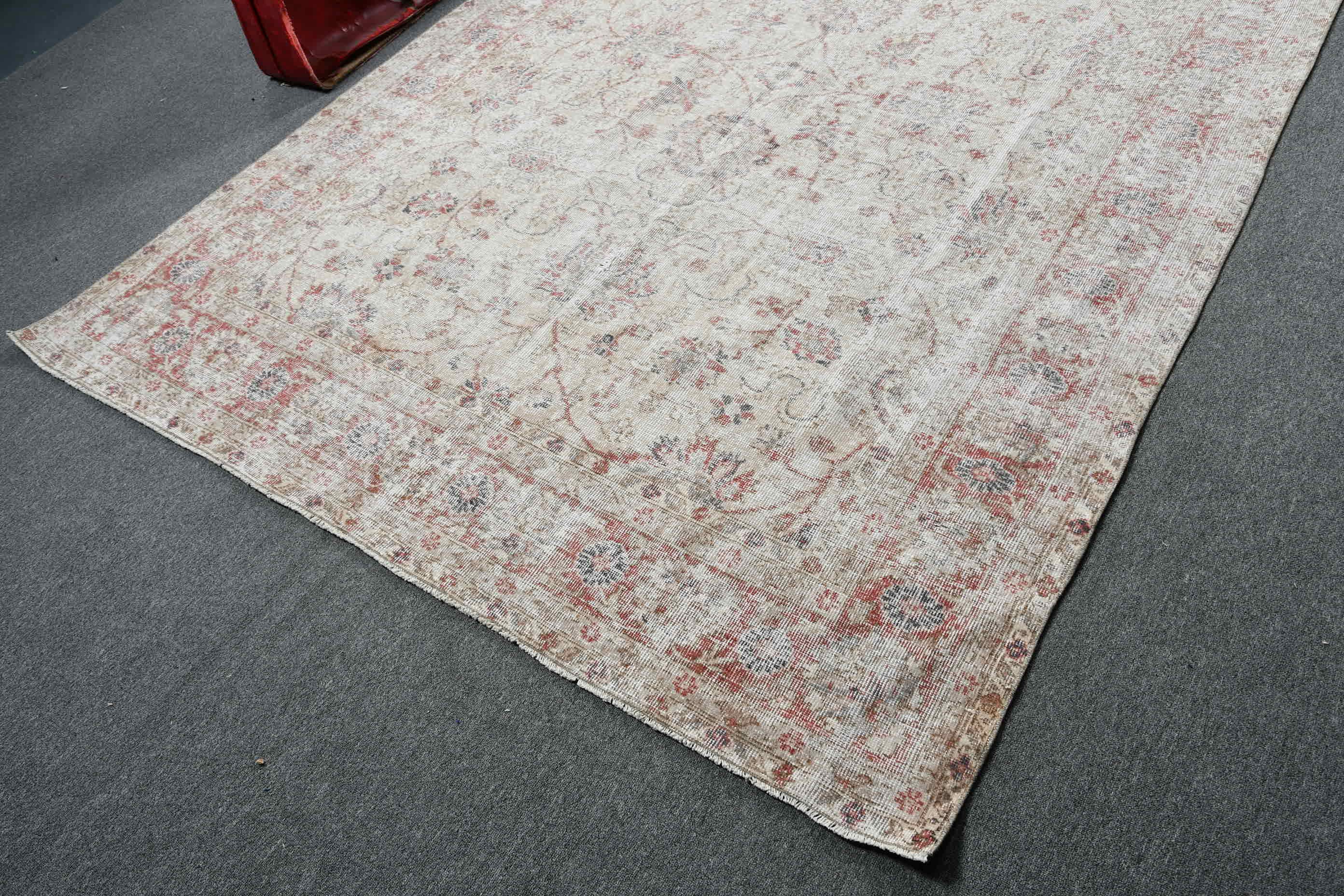 Oturma Odası Halıları, Bej Yer Halıları, Yemek Odası Halısı, 5,9x9,4 ft Büyük Halı, Yer Halısı, Salon Halıları, Vintage Halı, Türk Halısı, Havalı Halılar