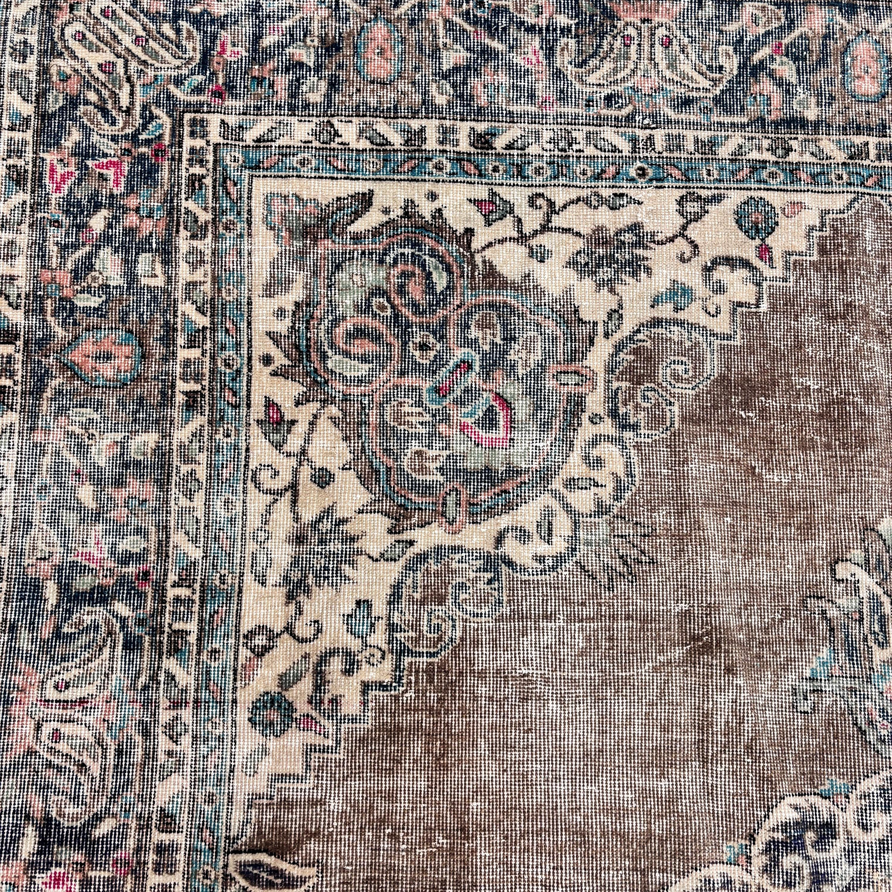 Vintage Halı, Büyük Boho Halı, 6.8x10 ft Büyük Halılar, Büyük Oushak Halıları, Fas Halısı, Ev Dekor Halısı, Türk Halısı, Yeşil El Dokuma Halılar