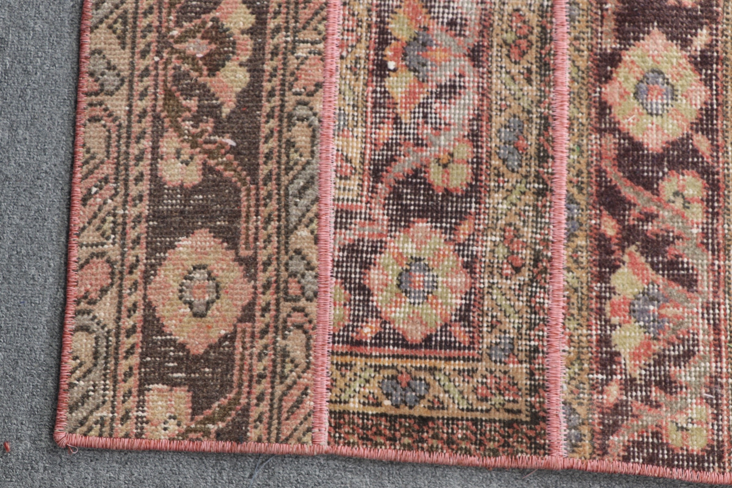 Vintage Rugs, Rugs for Stair, Oushak Rugs, Corridor Rugs, Turkish Rug, Hallway Rug, 2.5x6.4 ft Runner Rug, Brown Moroccan Rug, Cool Rug