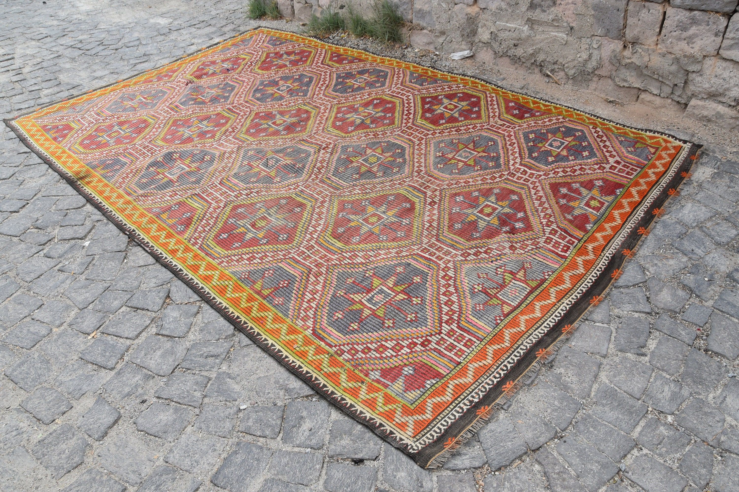 Salon Halıları, Yemek Odası Halısı, Salon Halıları, Vintage Halılar, Oryantal Halı, Eski Halı, Ev Dekor Halısı, Türk Halısı, Kilim, 6.2x10.5 ft Büyük Halı