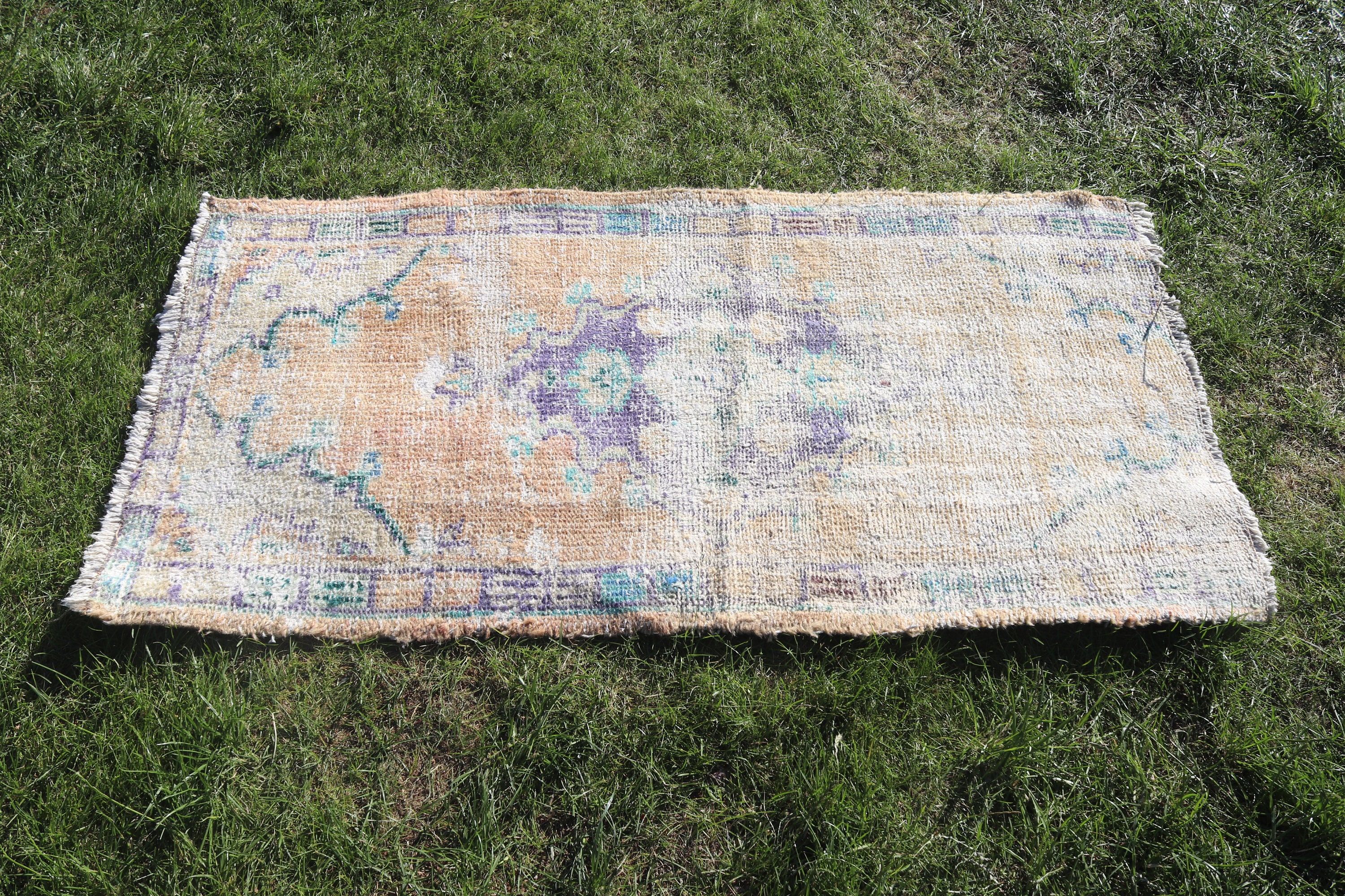 Kitchen Rugs, Statement Rugs, Turkish Rug, Door Mat Rugs, Flatweave Rugs, Beige Geometric Rugs, 2.1x4.2 ft Small Rugs, Vintage Rugs