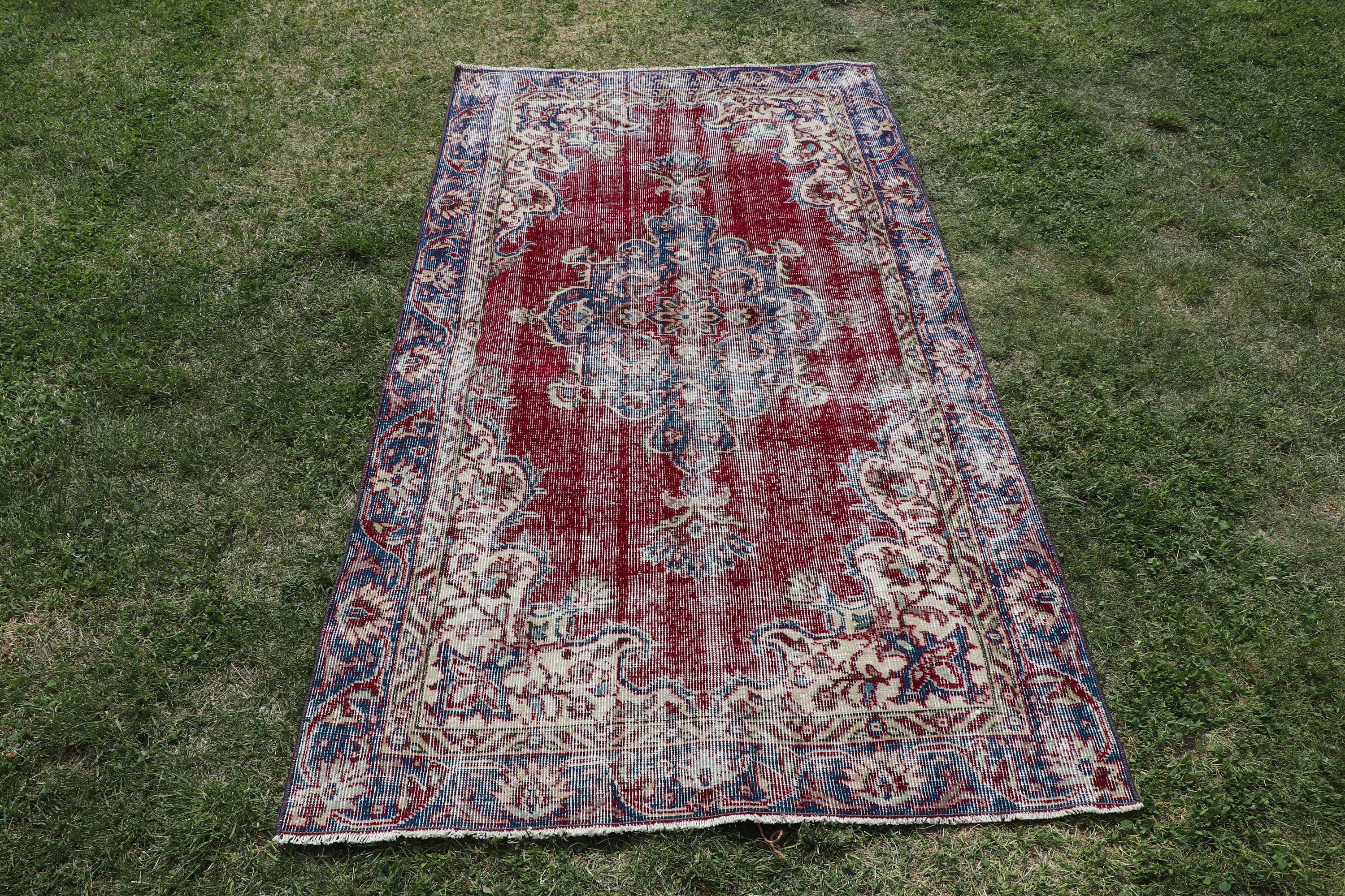 Dekoratif Halılar, Vintage Halılar, Türk Halıları, Kabile Halıları, Yün Halılar, 3,3x6,4 ft Accent Halılar, Kırmızı Fas Halısı, Fas Halısı, Yatak Odası Halıları