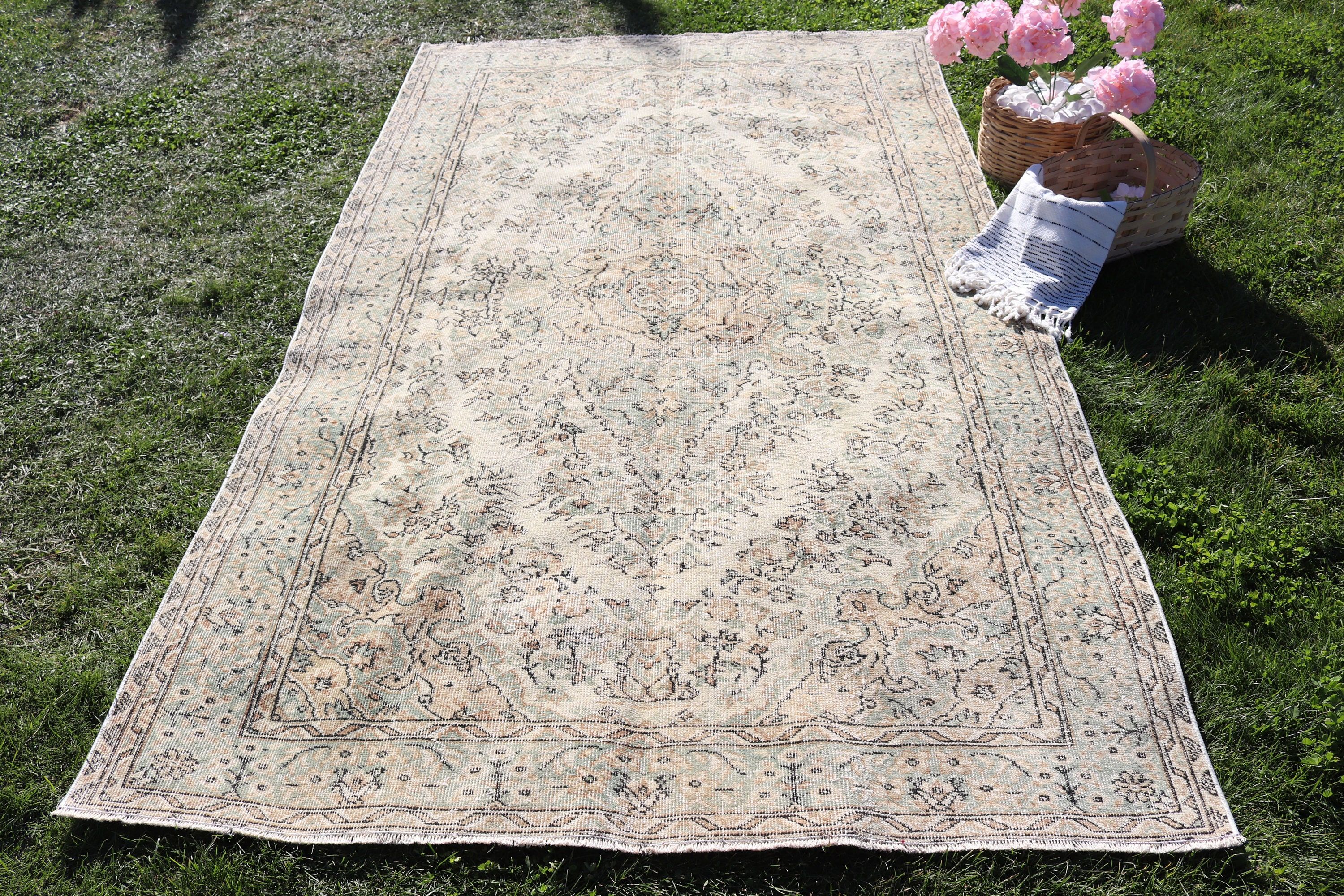 5.3x8.9 ft Büyük Halılar, Büyük Vintage Halı, Oushak Halı, Bej Boho Halıları, Kabile Halıları, Büyük Boho Halısı, Türk Halısı, Modern Halılar, Vintage Halılar