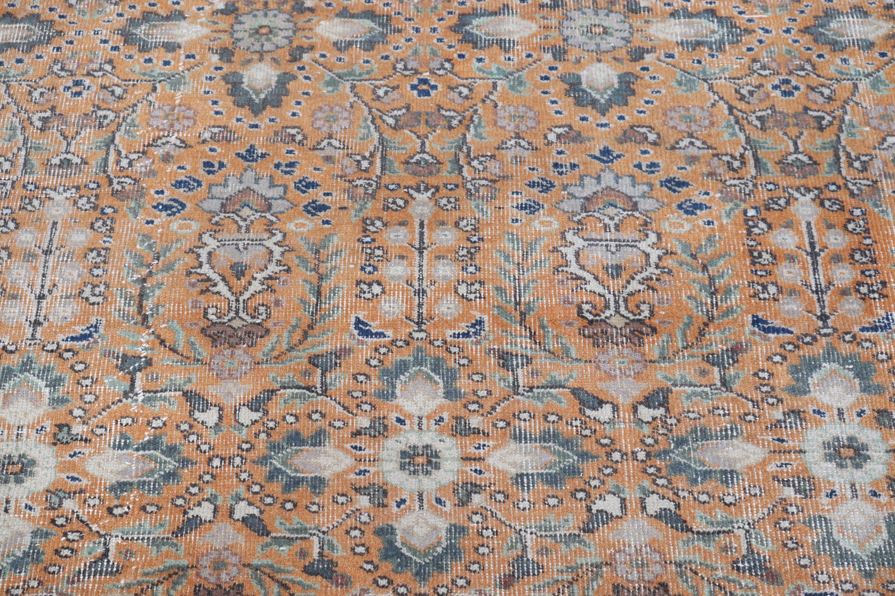 Vintage Halılar, Turuncu Yün Halı, Yatak Odası Halısı, Antika Halılar, Mutfak Halısı, Yün Halısı, Türk Halıları, 4.8x4.8 ft Accent Halıları, Giriş Halıları