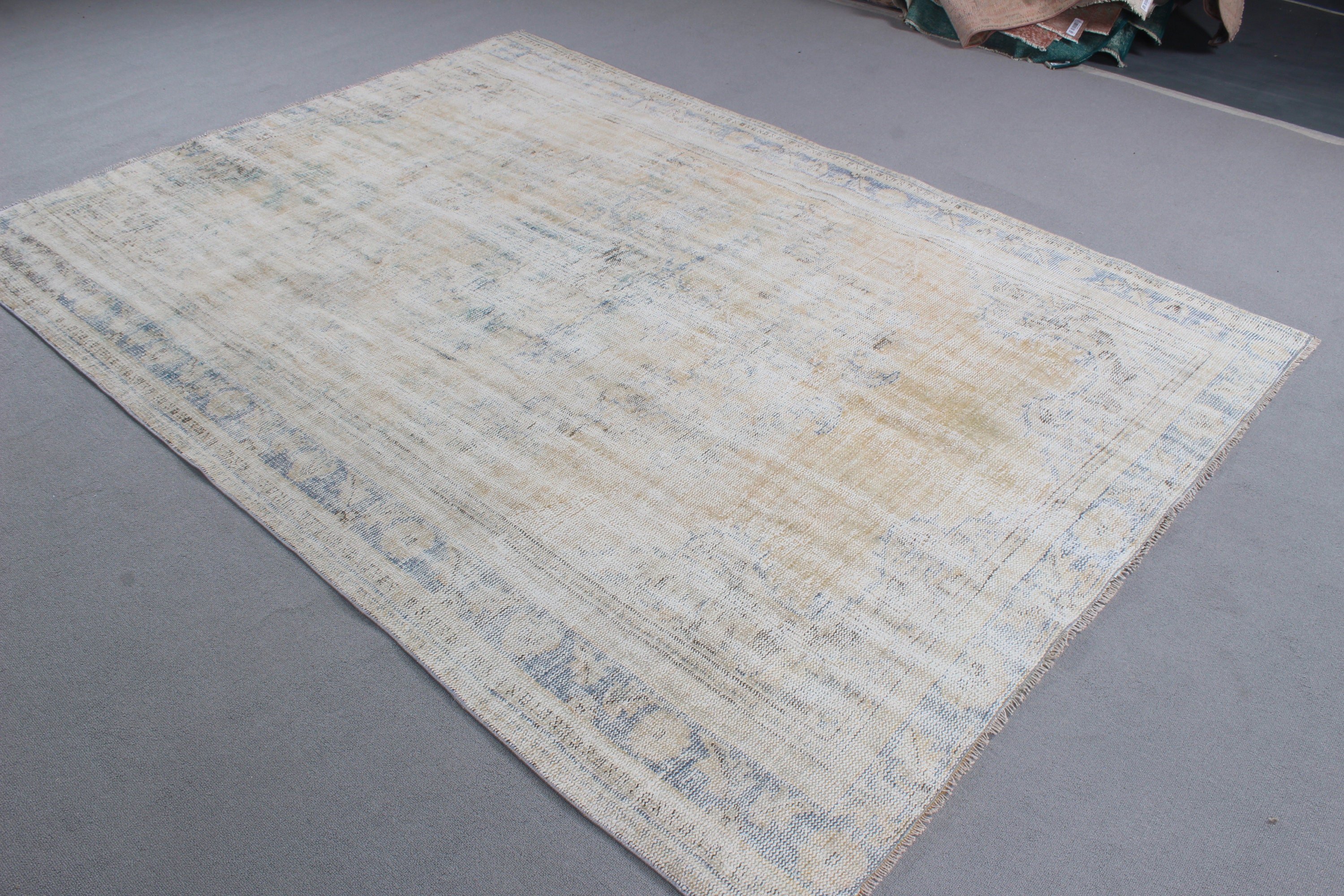 6x8.5 ft Large Rug, Large Vintage Rug, Vintage Rugs, Beige Antique Rug, Neutral Rug, Large Oushak Rugs, Turkish Rugs, Statement Rugs