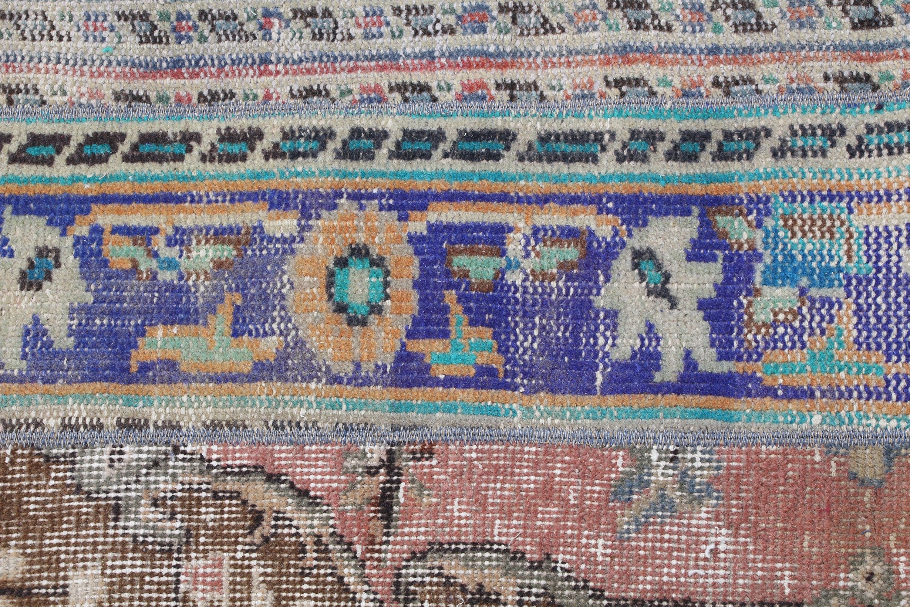 Oushak Halı, Banyo Halıları, 1.7x2.5 ft Küçük Halılar, Çocuk Halısı, Giriş Halısı, Mavi Fas Halısı, Vintage Halı, Türk Halısı, Ev Dekorasyonu Halısı