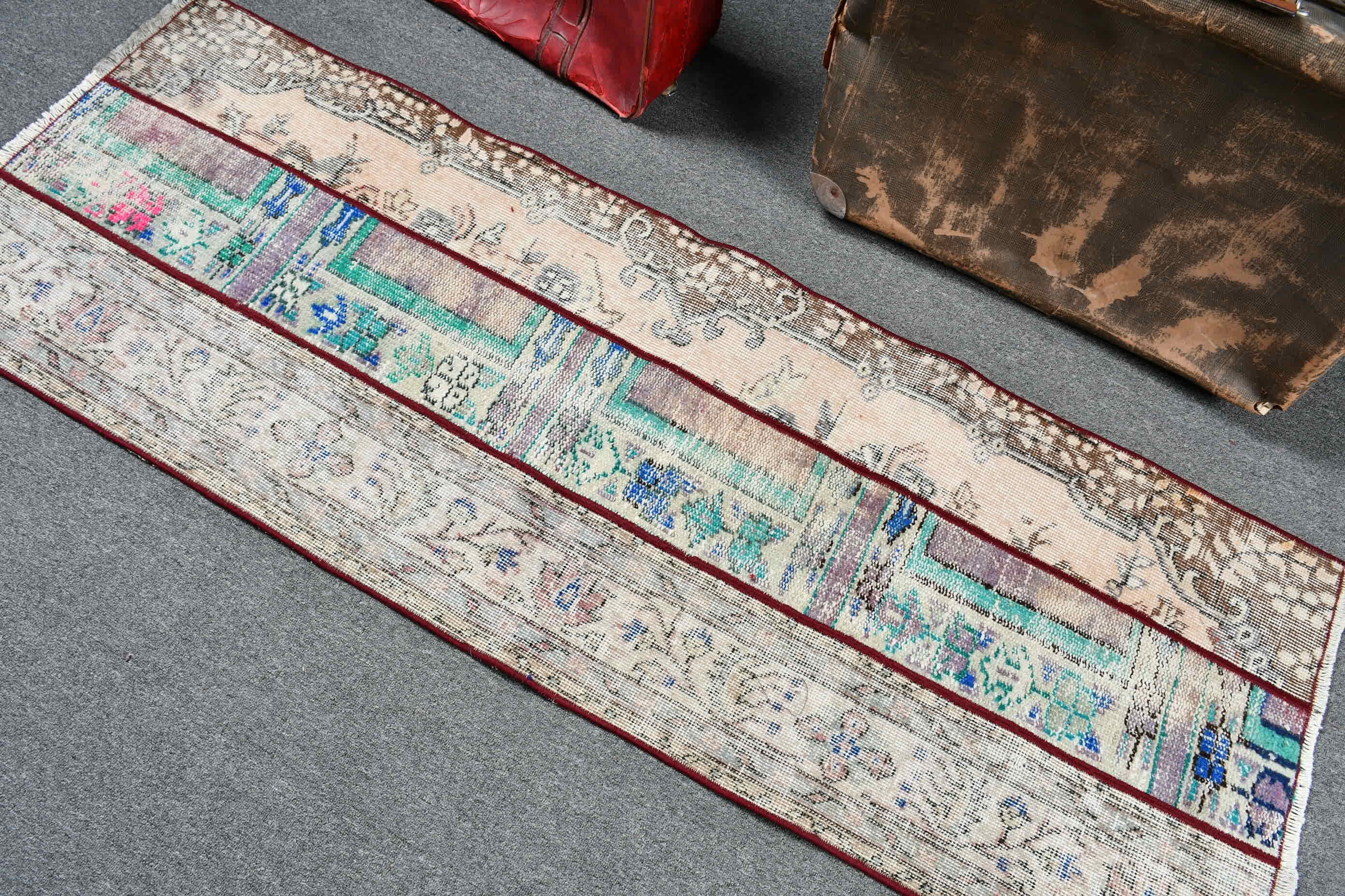 Kitchen Rugs, Vintage Rugs, Dorm Rugs, Green Home Decor Rug, Corridor Rugs, 2.2x6.2 ft Runner Rugs, Oriental Rug, Antique Rugs, Turkish Rug