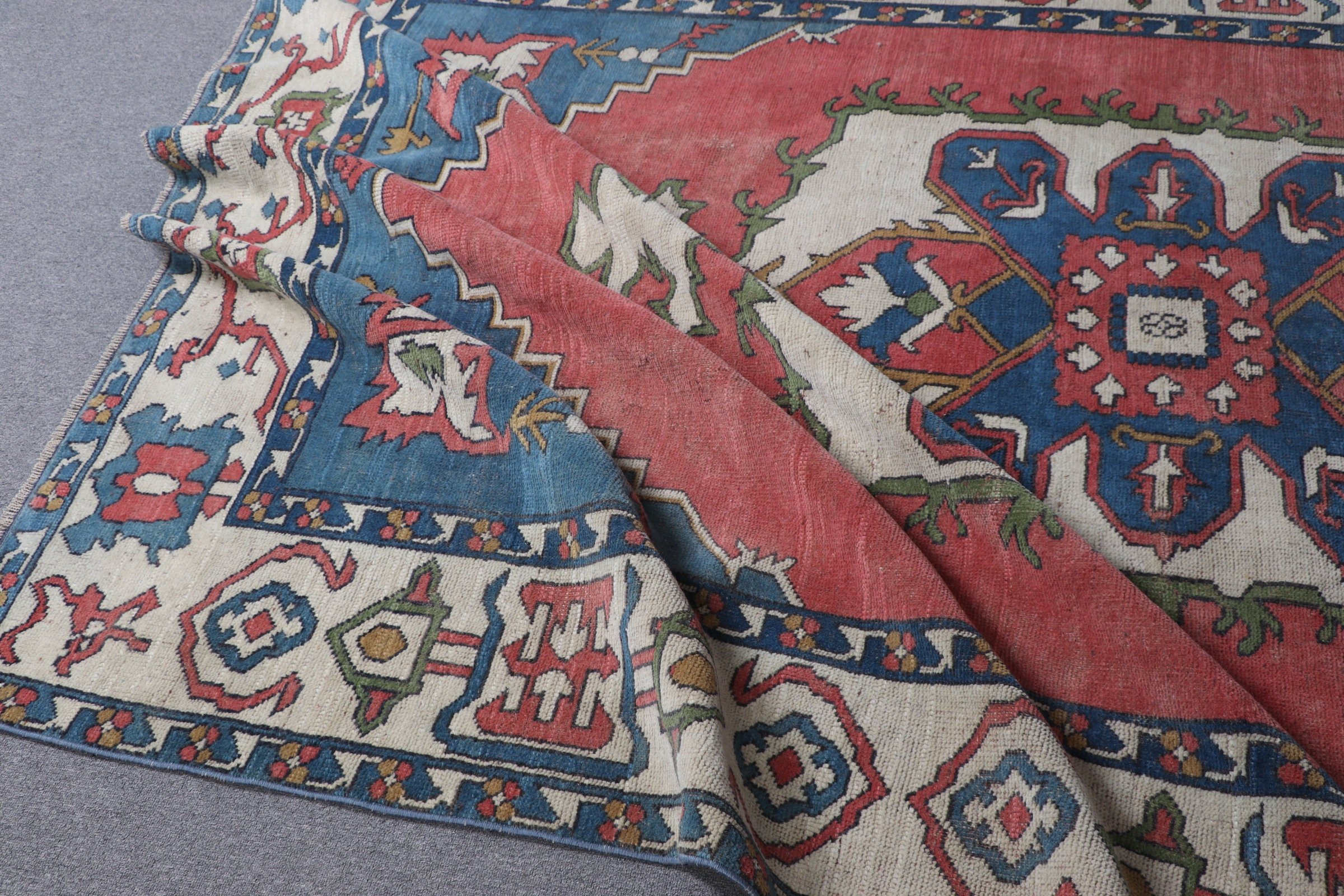 Türk Halısı, Yün Halı, 6.9x9.7 ft Büyük Halılar, Yemek Odası Halıları, Eski Halılar, Vintage Halılar, Kırmızı Mutfak Halıları, Anadolu Halısı, Salon Halıları